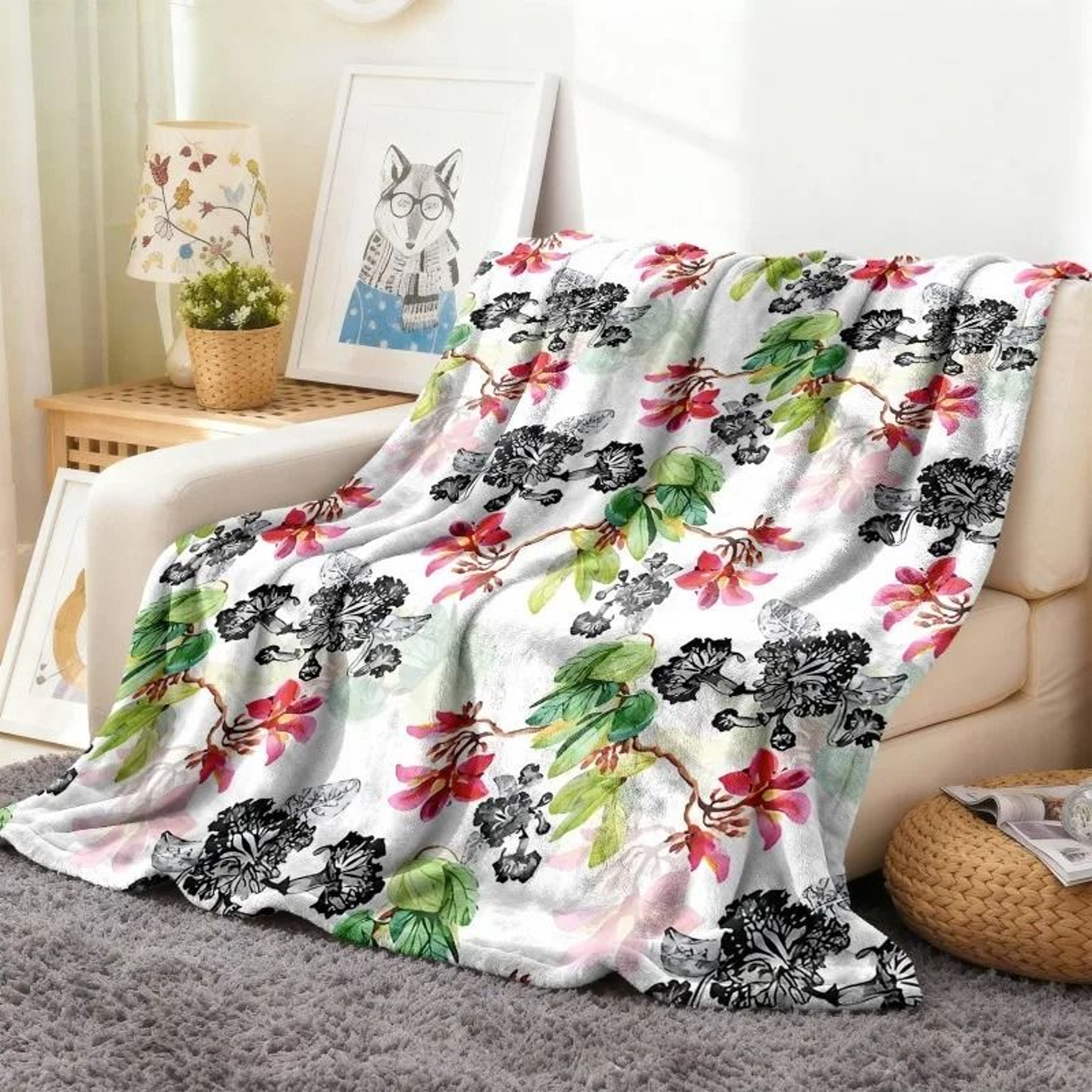 Cow Print Flannel Throw Blanket Soft Lightweight All Season Blanket 3