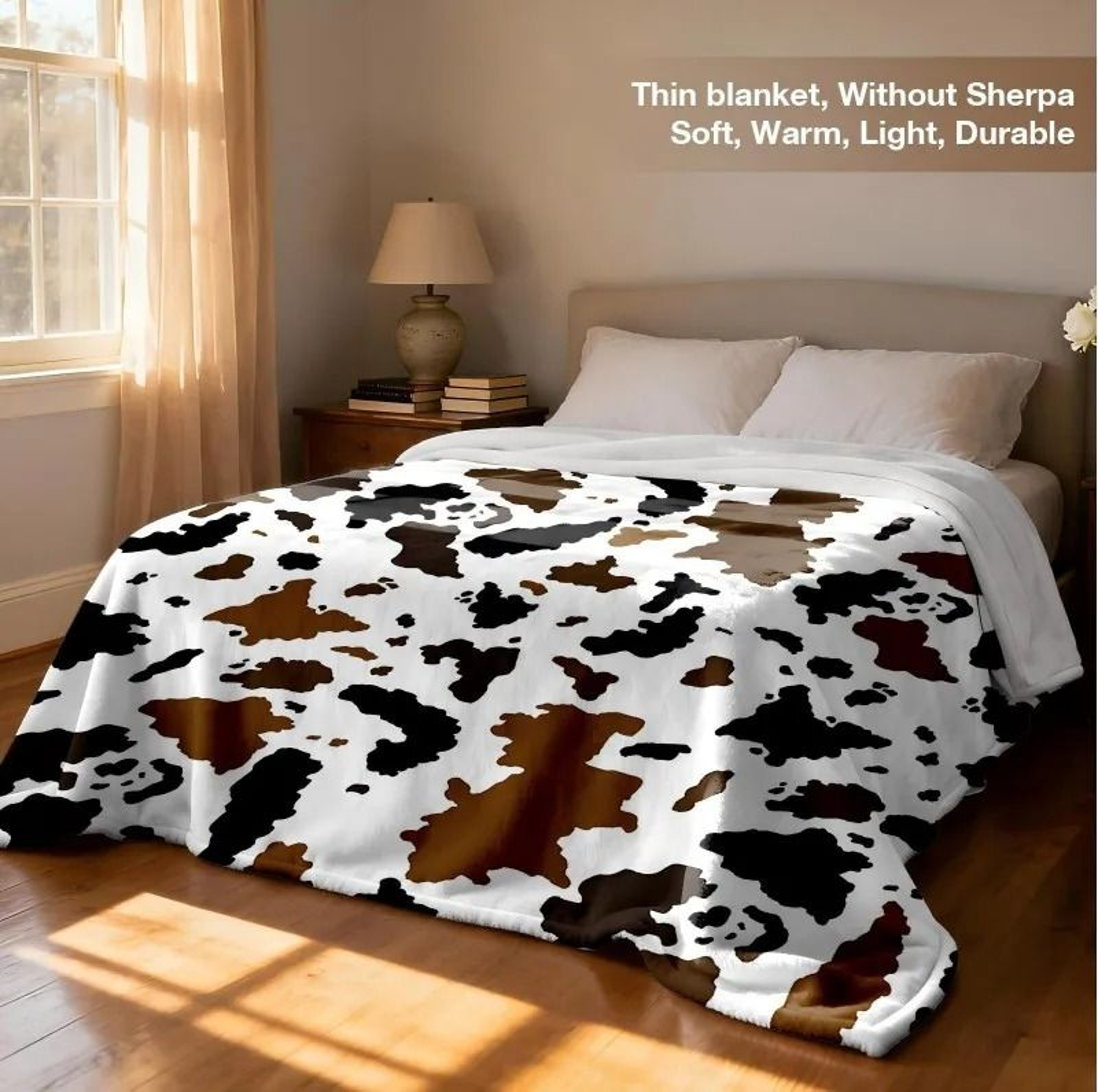 Cow Print Flannel Throw Blanket Soft Lightweight All Season Blanket 11