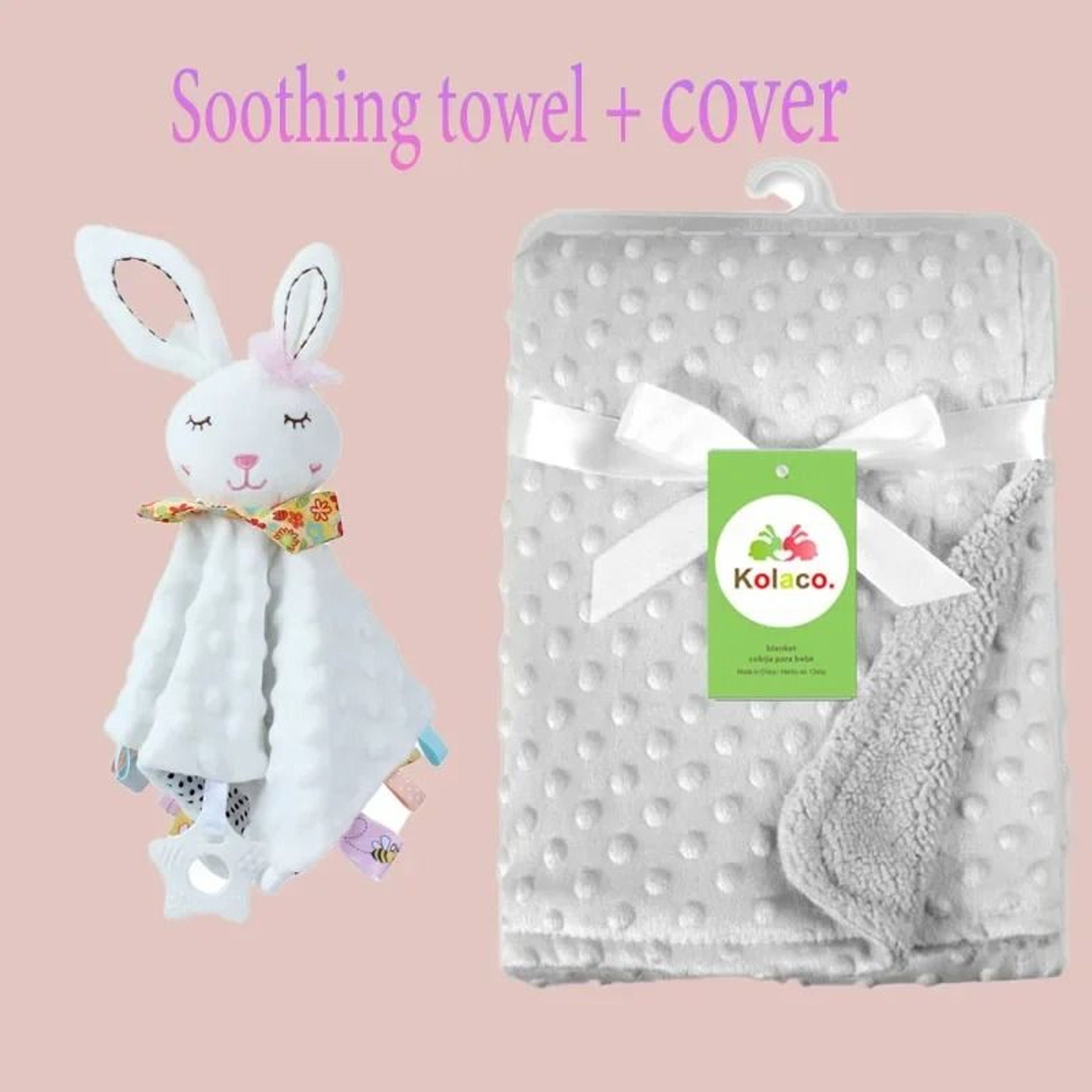 Personalized Minky Baby Blanket And Bunny Comforter Set 9
