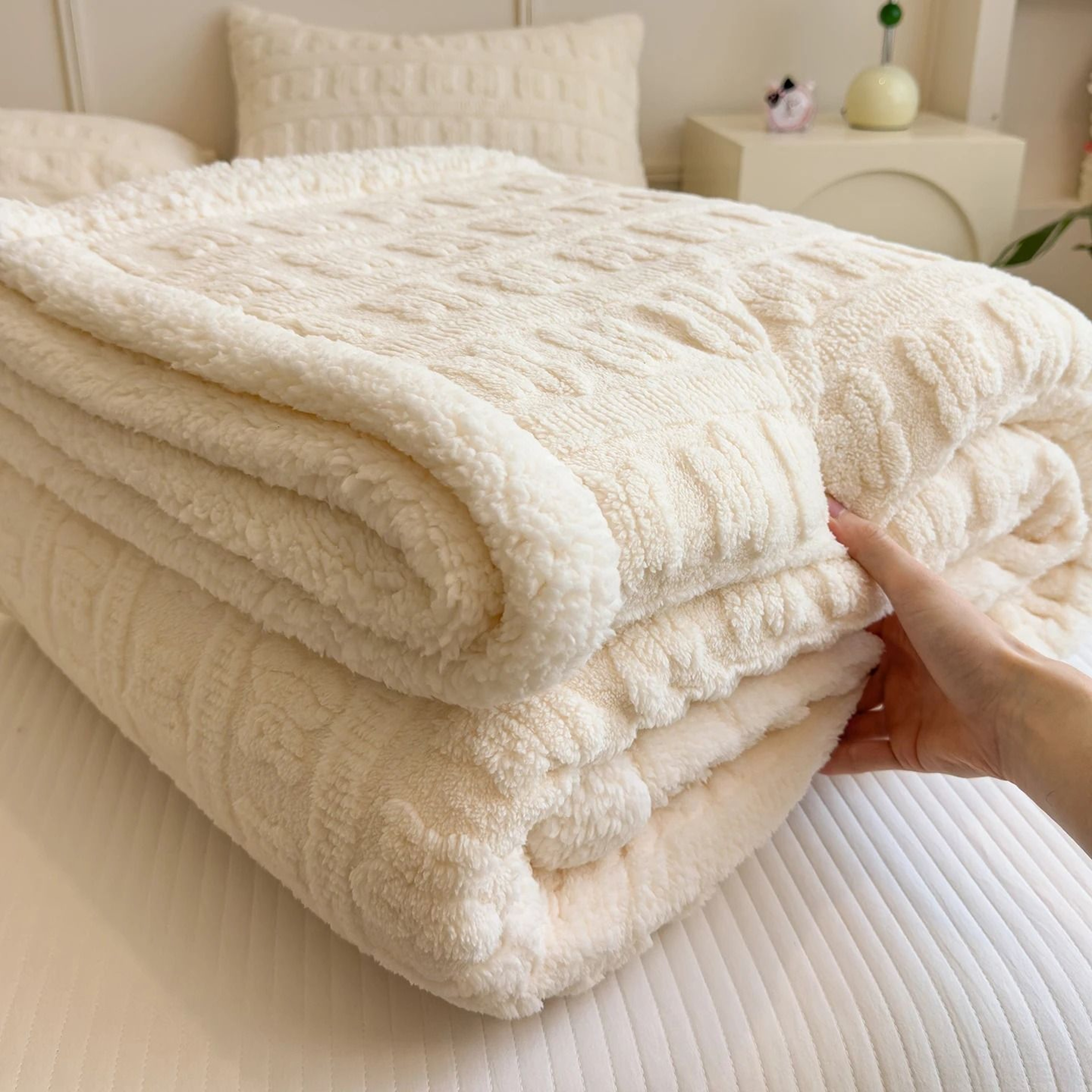 Thick Coral Fleece Winter Blanket Soft Lamb Wool Sofa Throw 9
