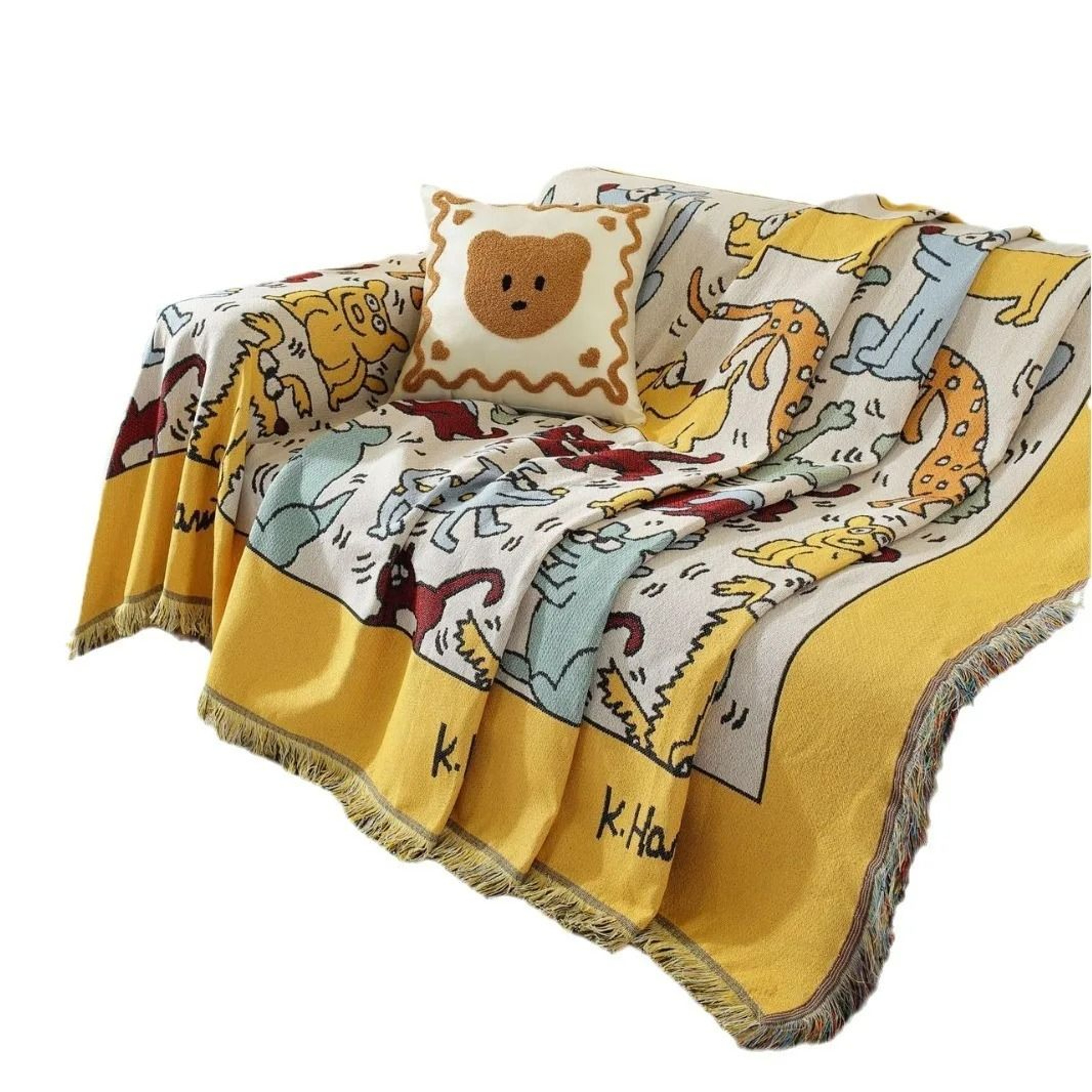 Graffiti Woven Tapestry Sofa Cover Nordic Throw Blanket 1