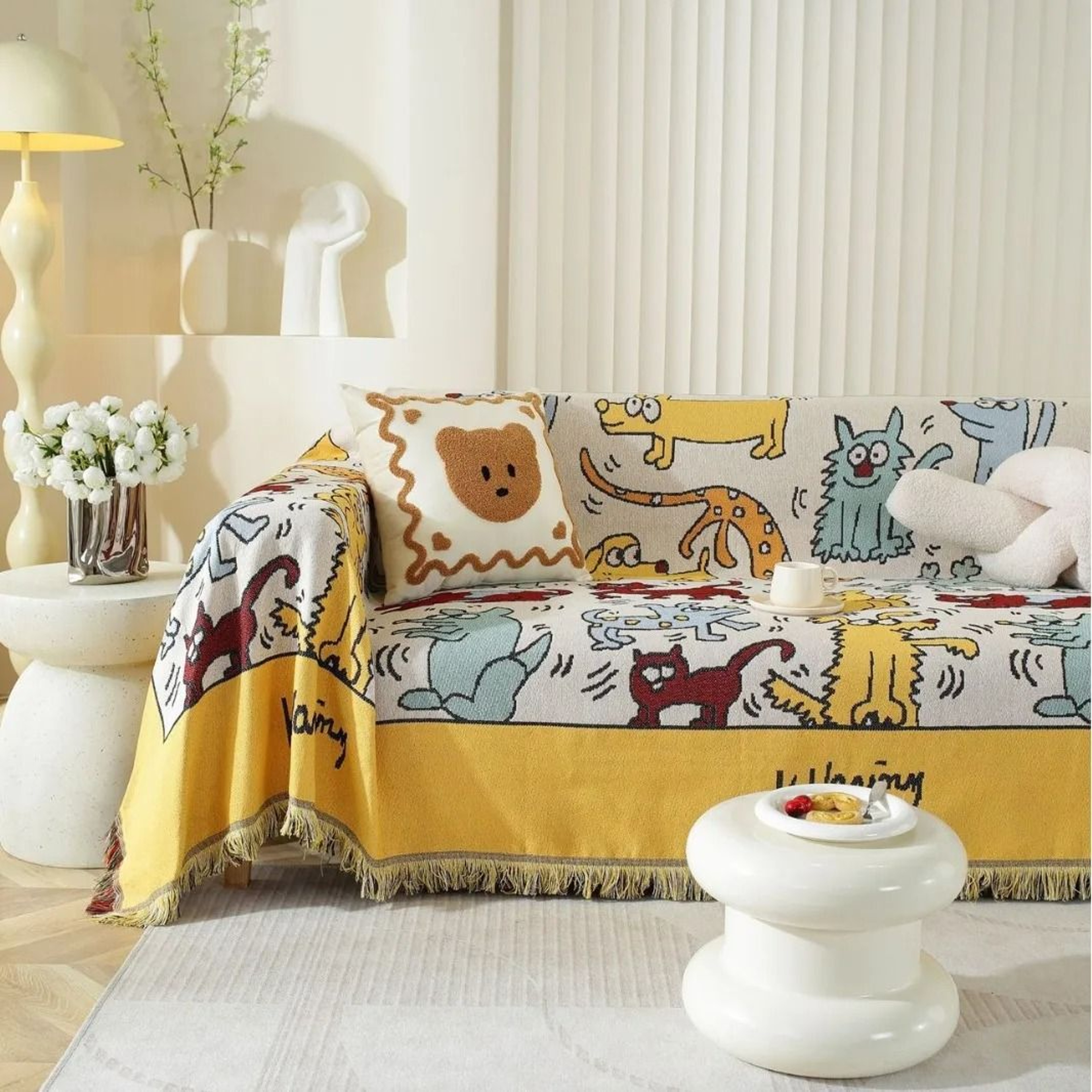 Graffiti Woven Tapestry Sofa Cover Nordic Throw Blanket 5