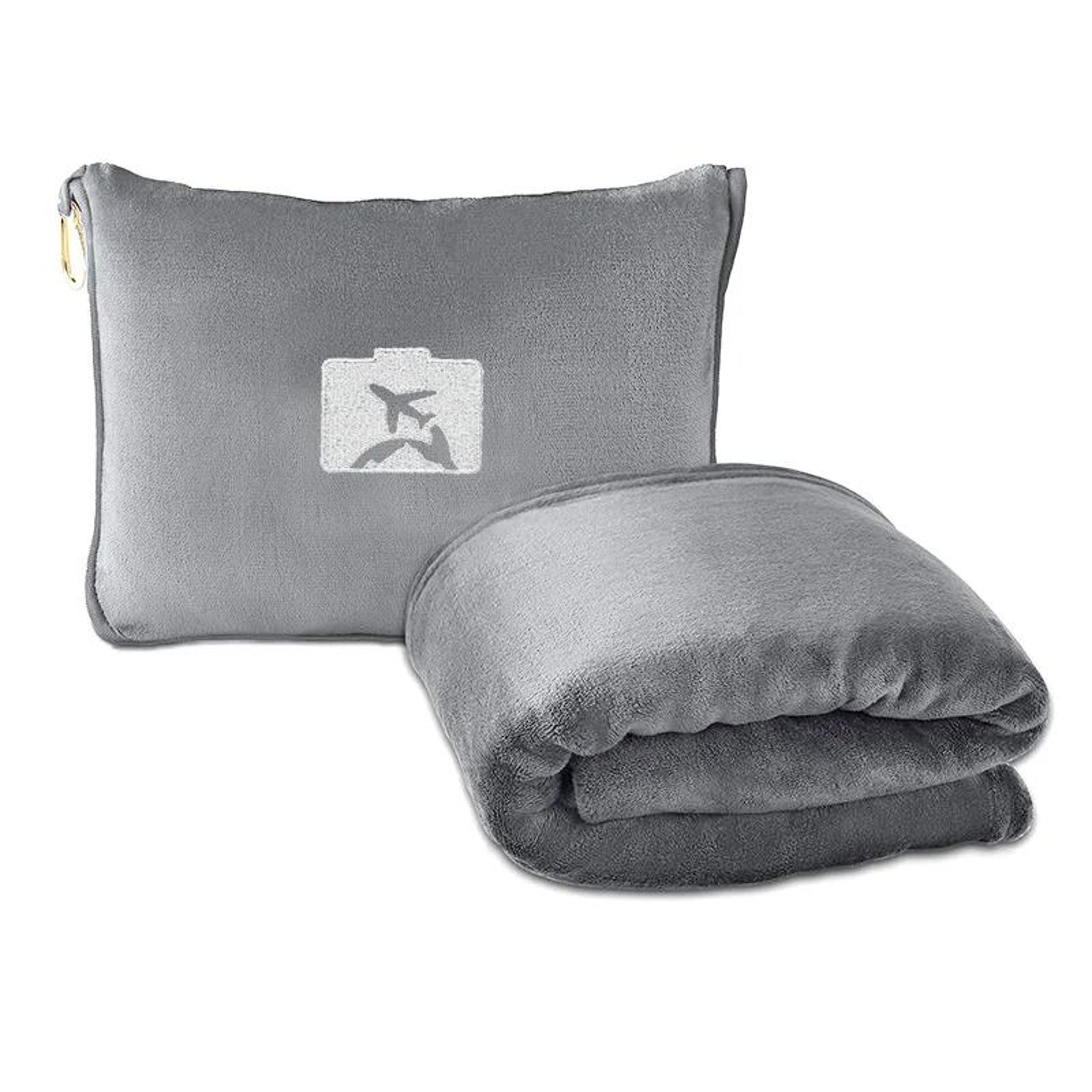2 In 1 Foldable Travel Blanket Soft Flannel Airplane Blanket 3