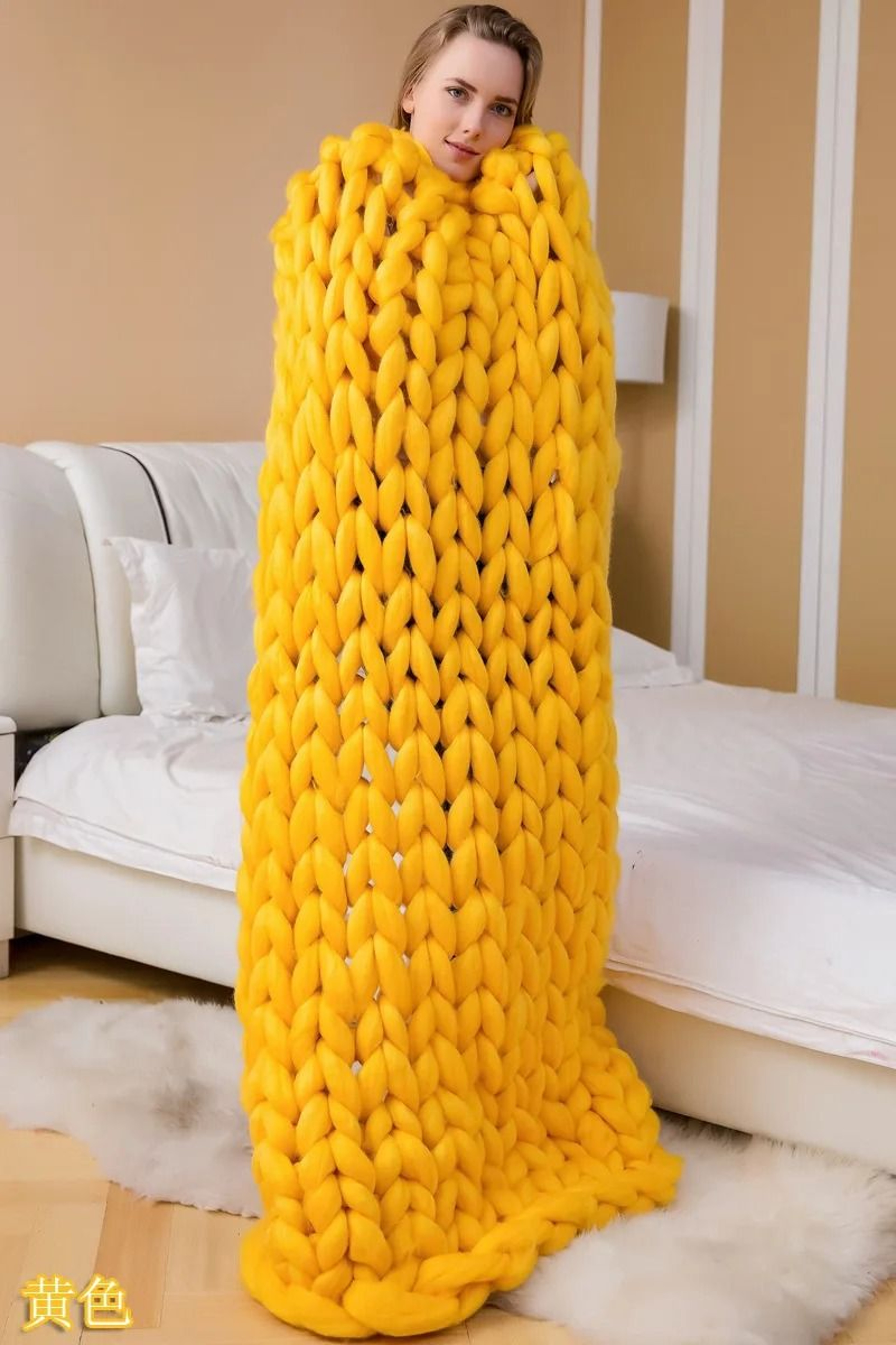 Chenille Chunky Knit Throw Blanket Soft Giant Yarn Couch Blanket 1