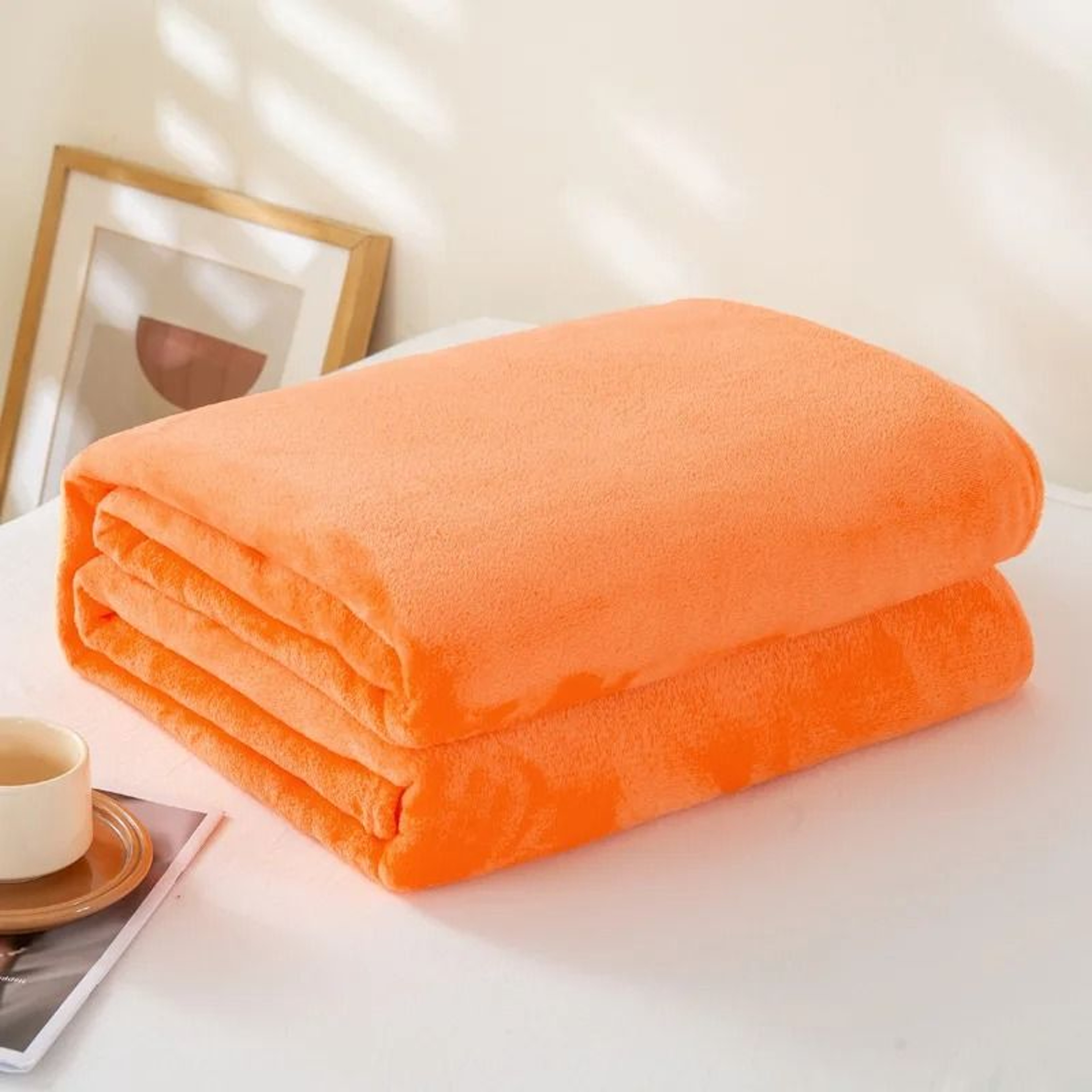 Coral Fleece Flannel Blanket Soft Warm Solid Color Bed Throw 8