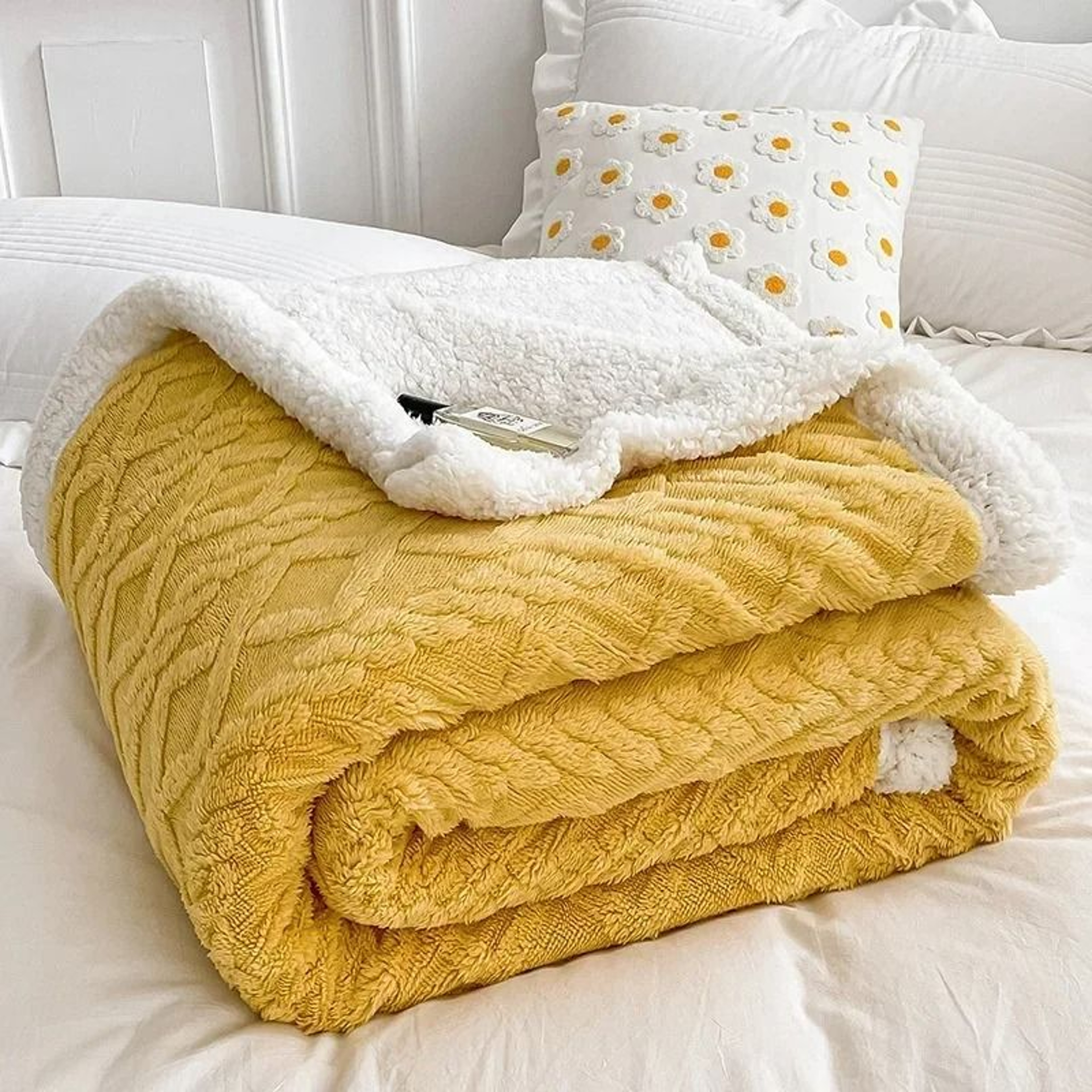 Soft Plaid Winter Fleece Blanket Warm Plush Sofa Bed Throw 9