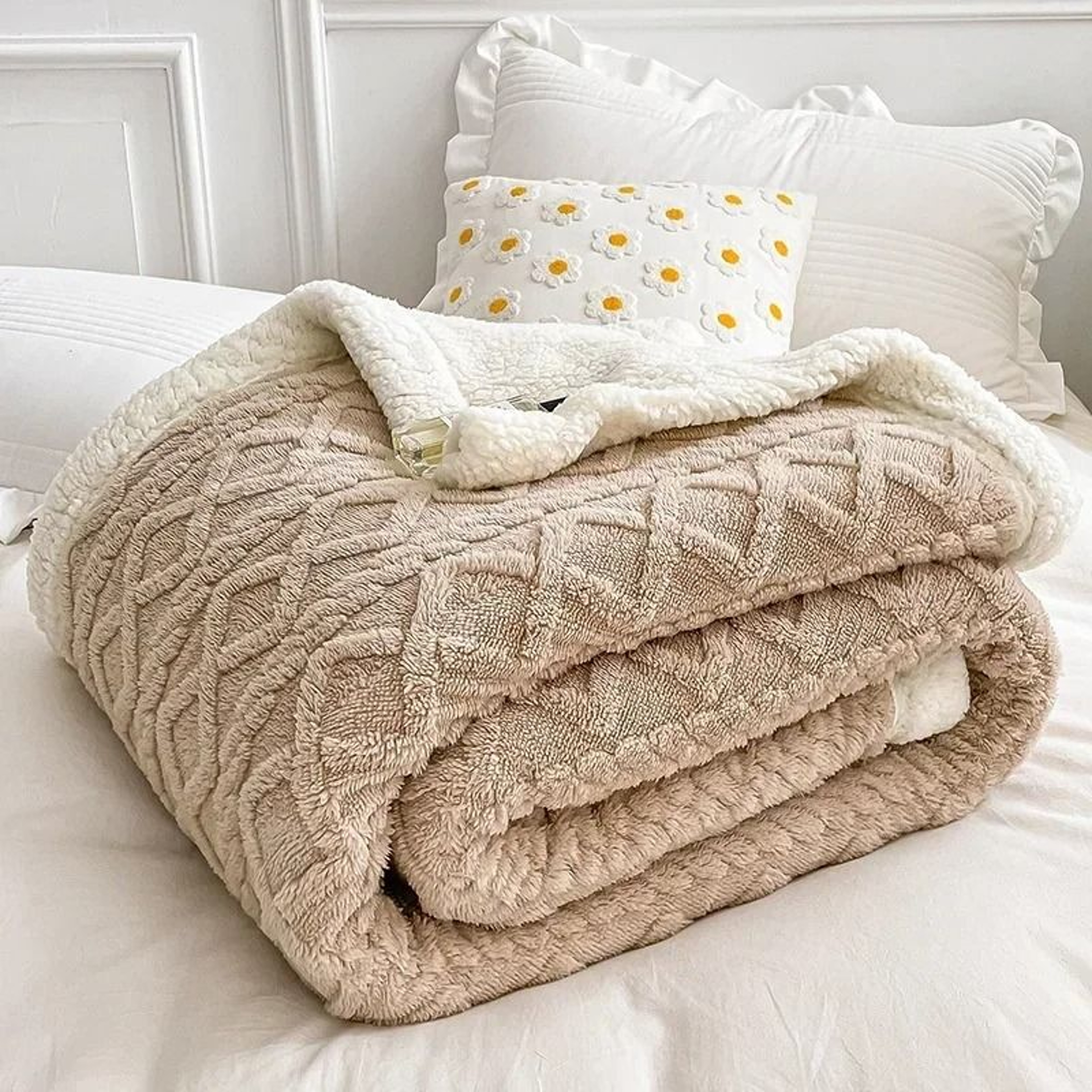 Soft Plaid Winter Fleece Blanket Warm Plush Sofa Bed Throw 8