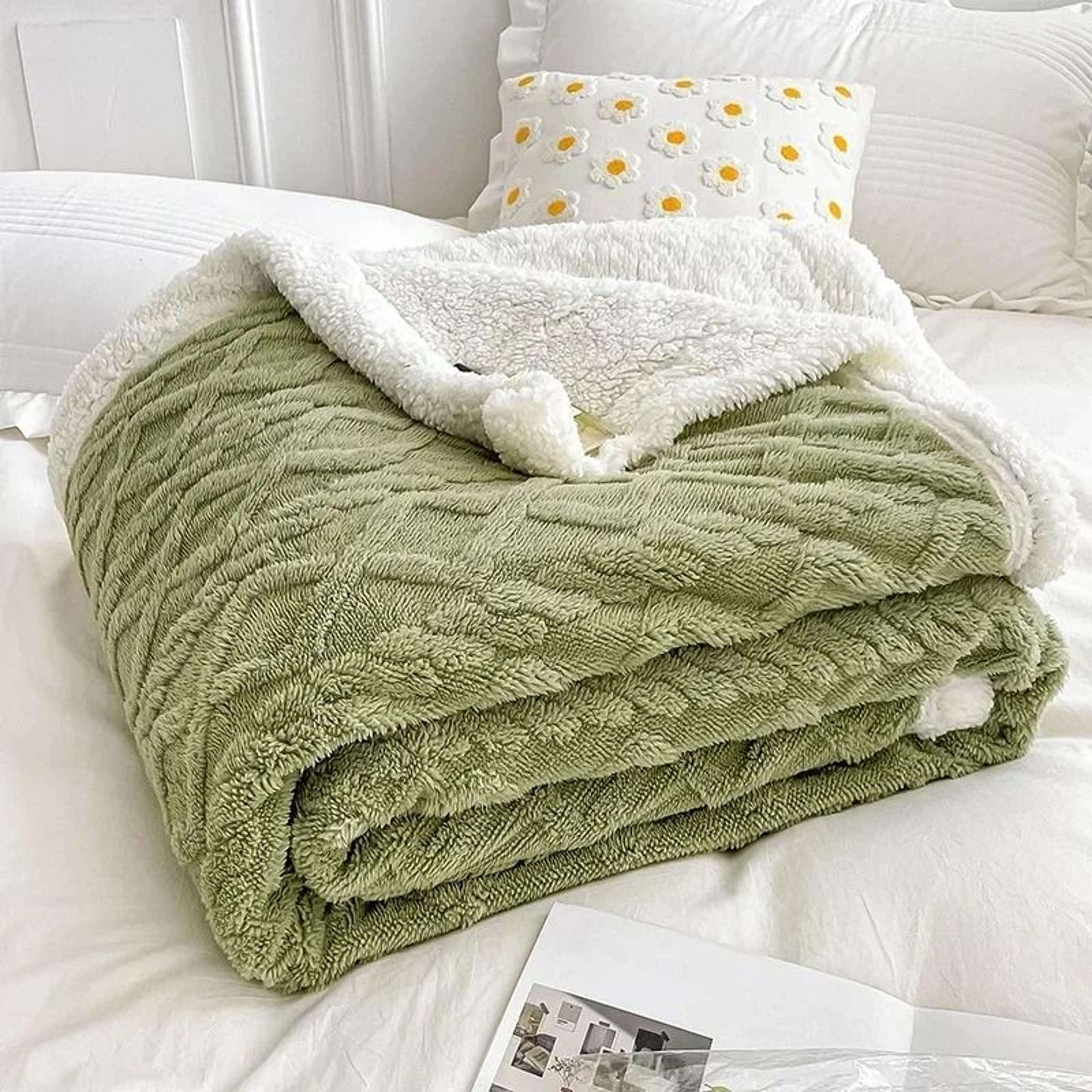 Soft Plaid Winter Fleece Blanket Warm Plush Sofa Bed Throw 3