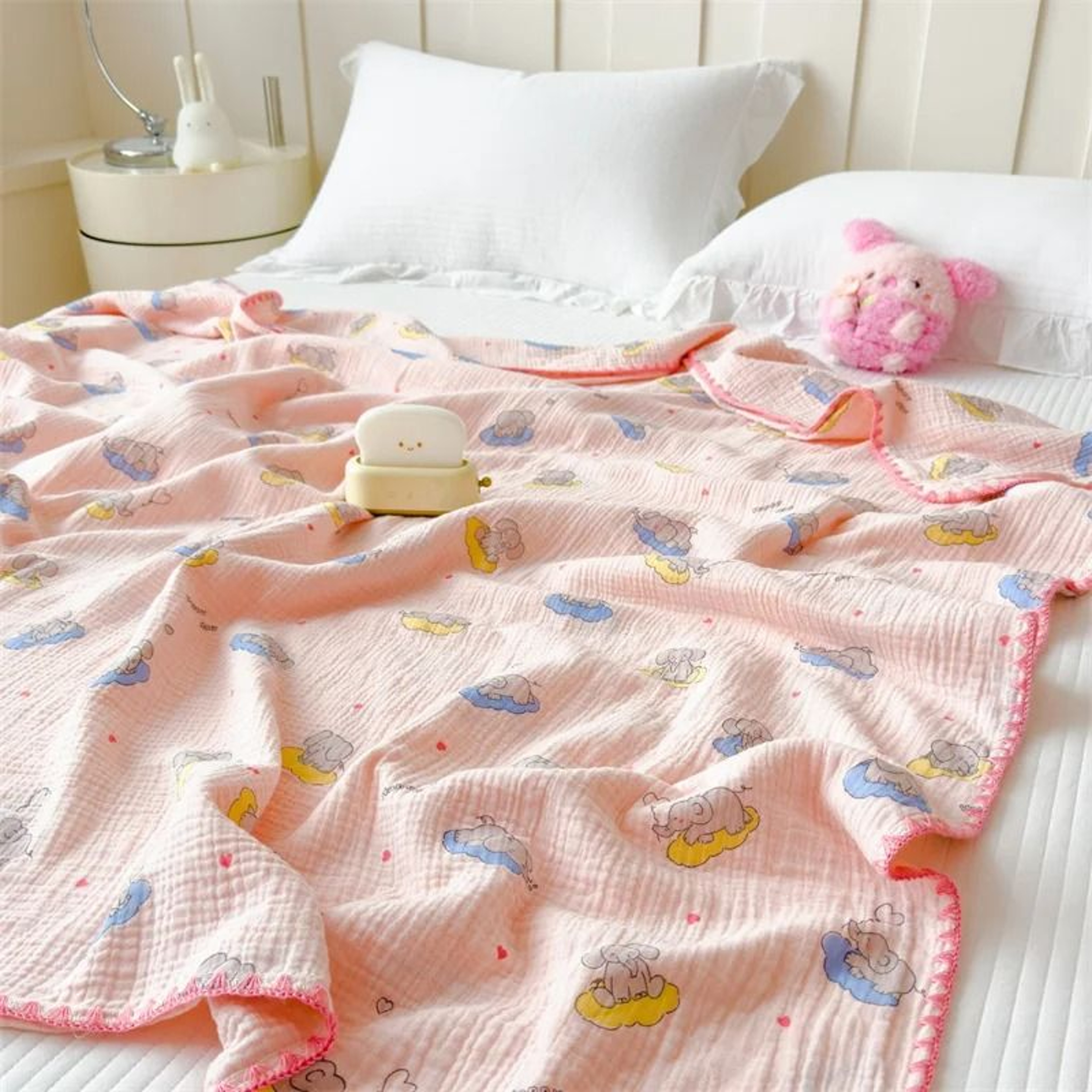 100 Cotton Double Layer Gauze Blanket Soft Cartoon Bed Throw 15
