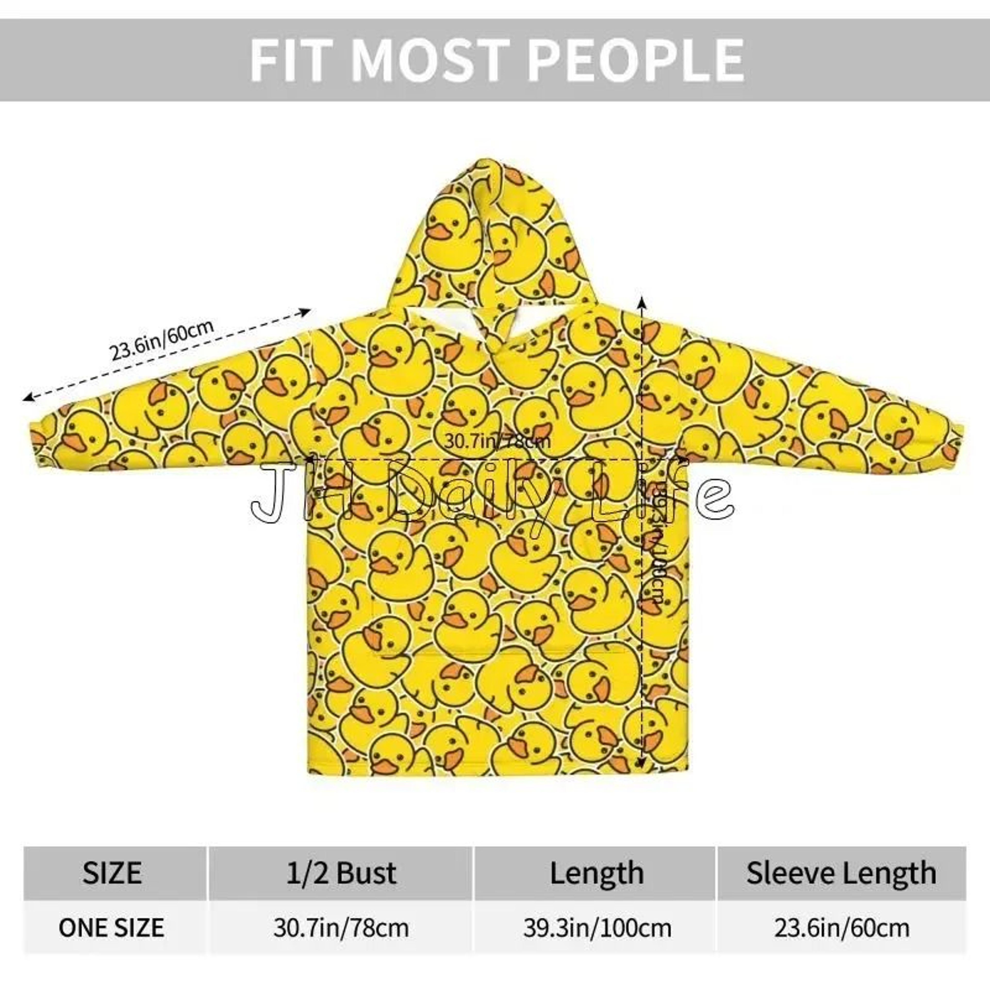 Yellow Duck Wearable Blanket Hoodie Oversized Sherpa Fleece 8