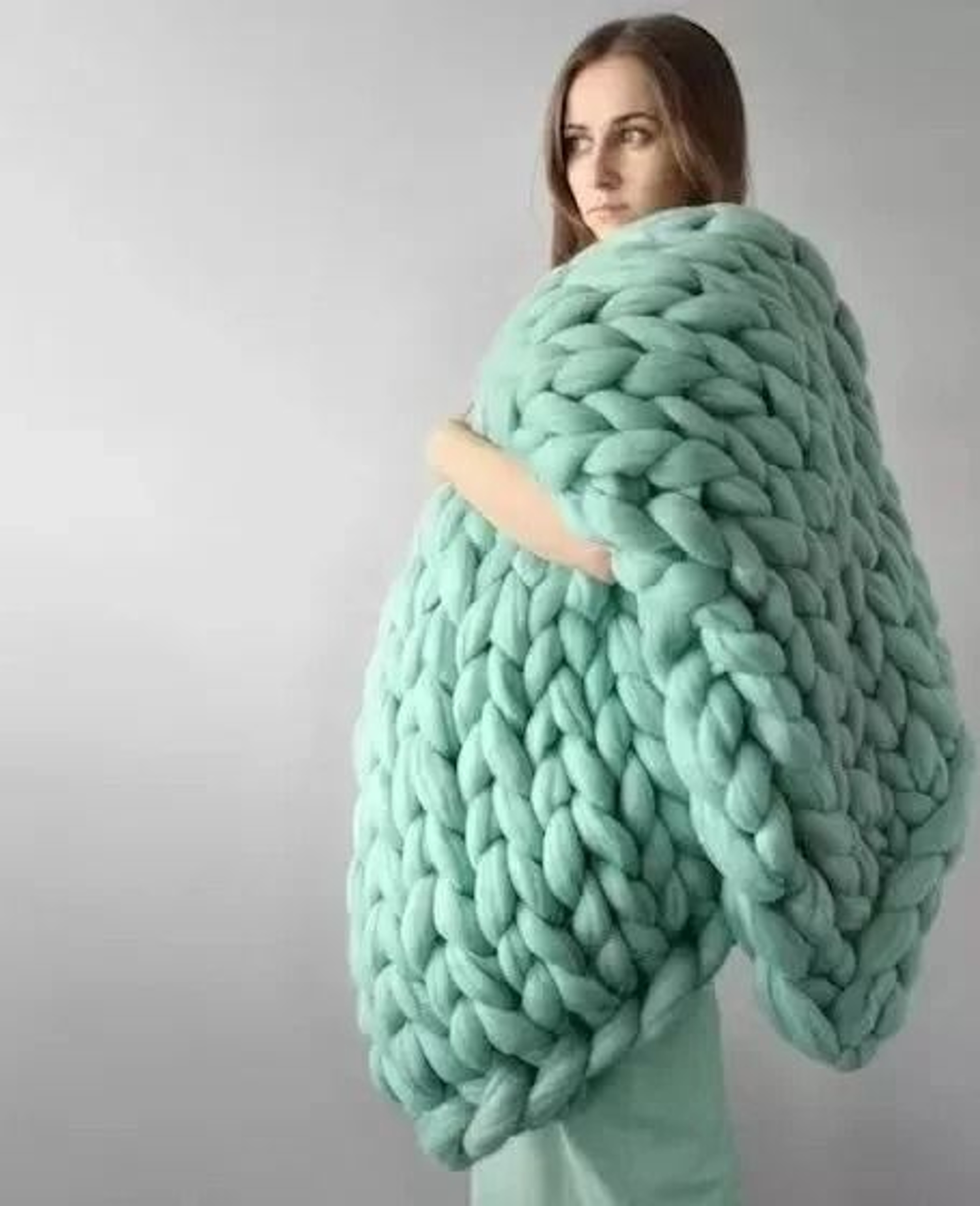 Chunky Knit Weighted Blanket Soft Breathable Queen Size Throw 10