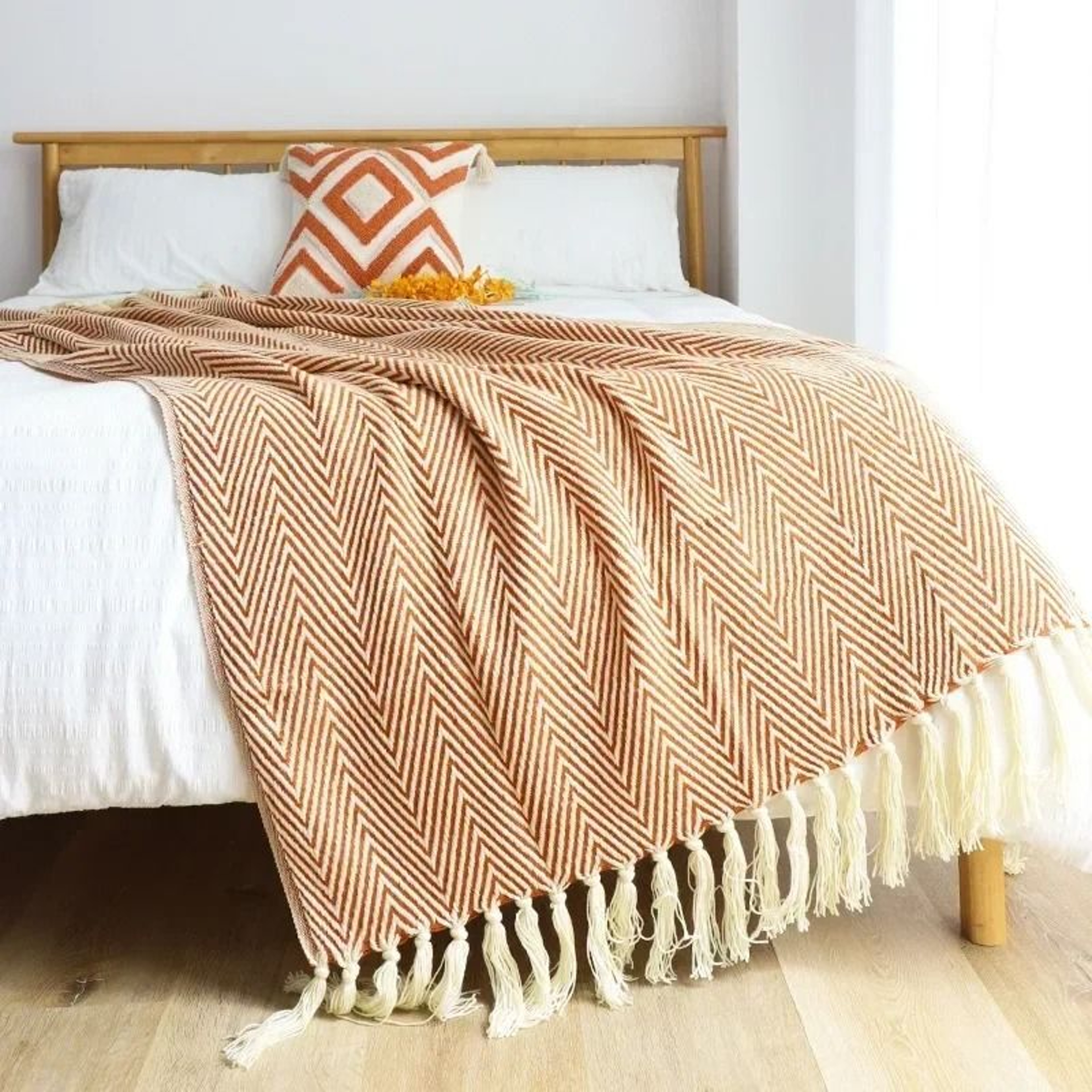 Retro Geometric Knitted Throw Blanket Nordic Sofa Bed Cover 3