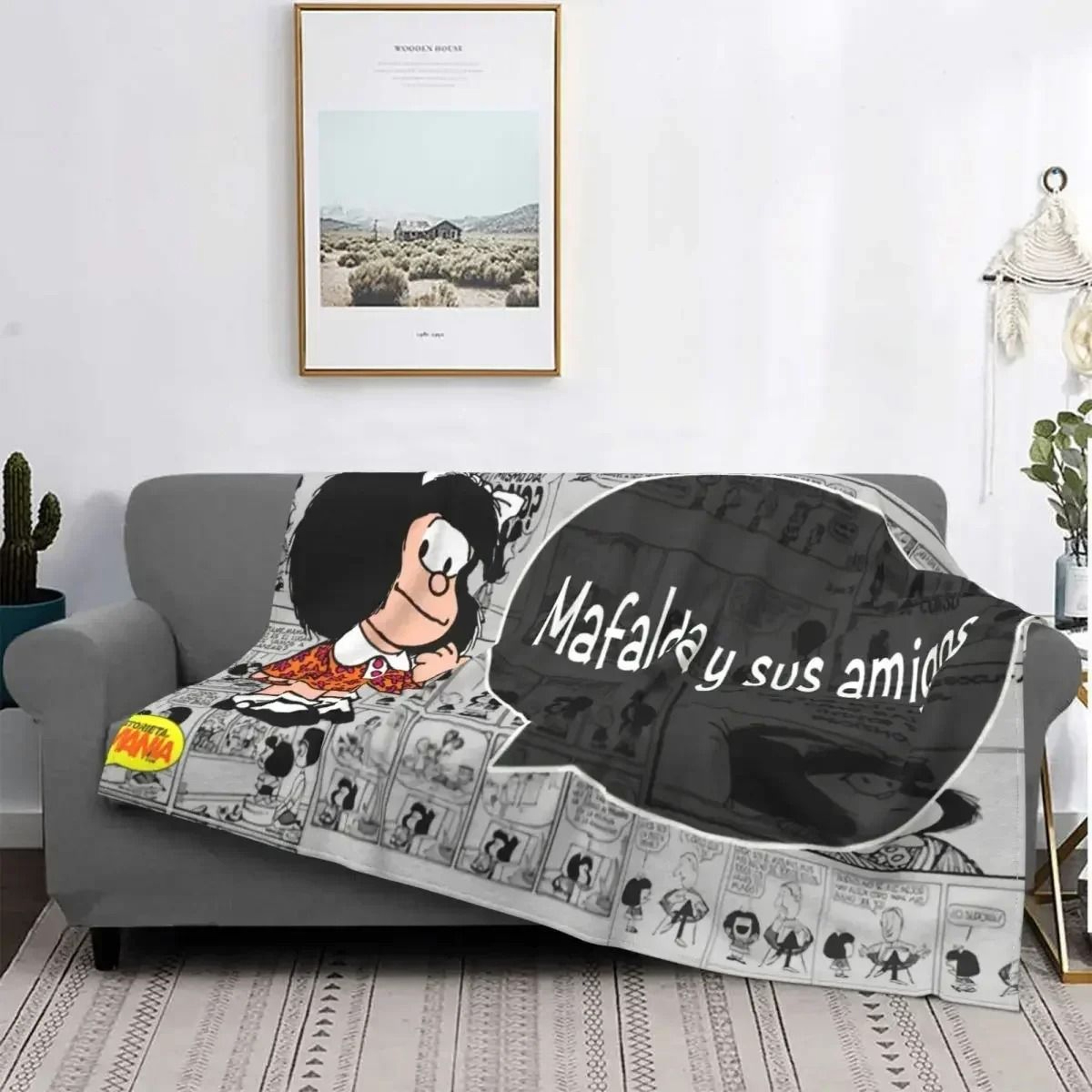 Love Mafalda Soft Flannel Fleece Cartoon Throw Blanket 3