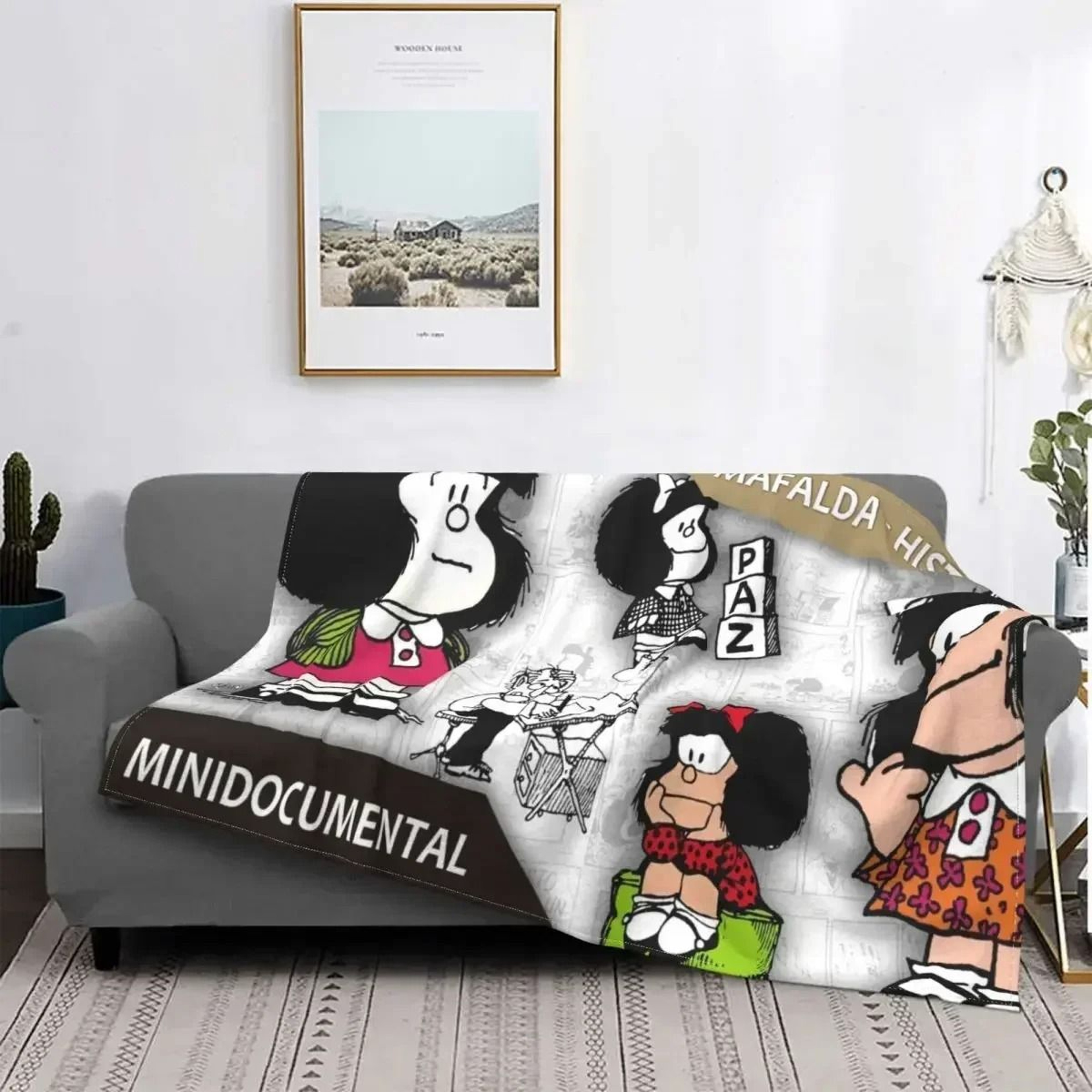 Love Mafalda Soft Flannel Fleece Cartoon Throw Blanket 16