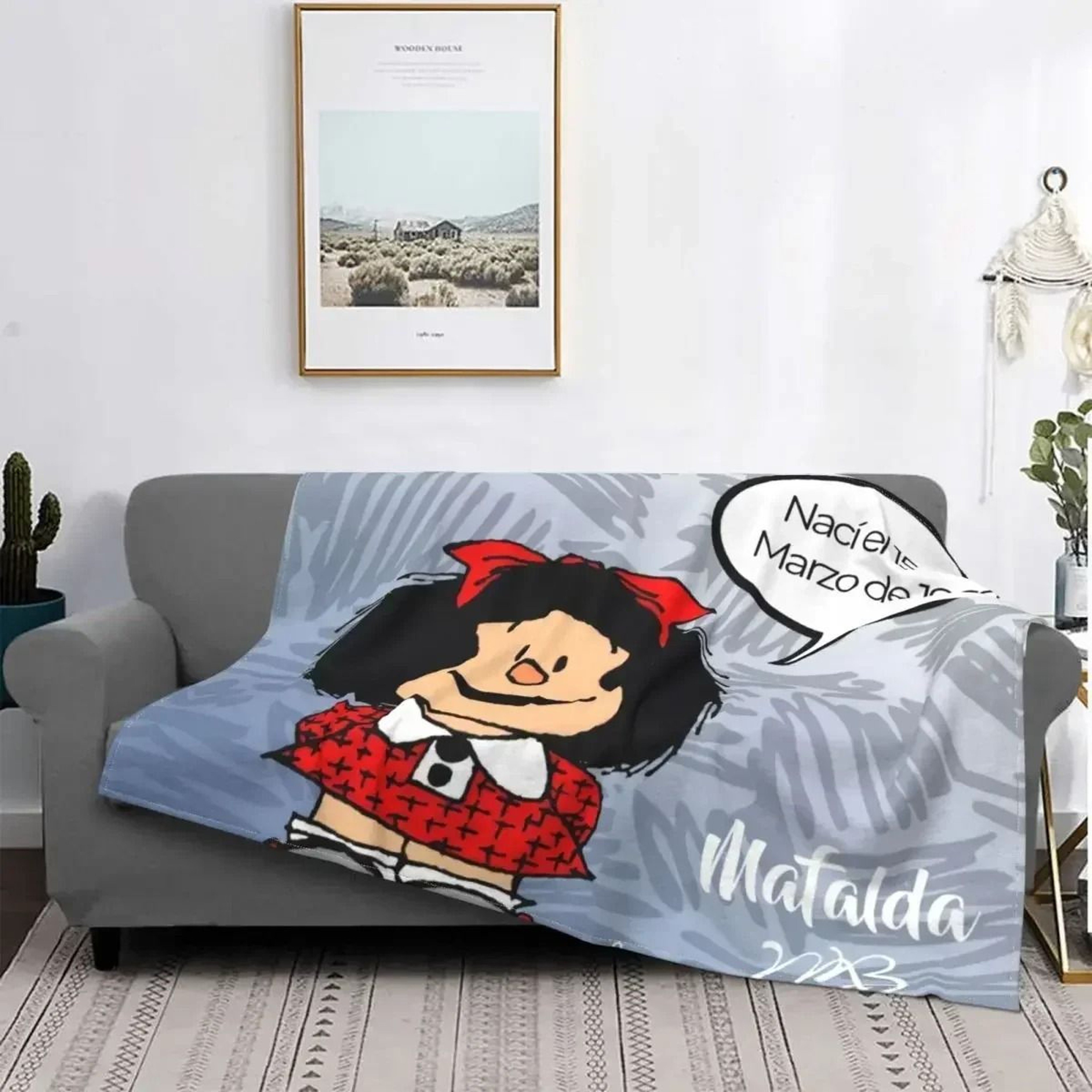 Love Mafalda Soft Flannel Fleece Cartoon Throw Blanket 12