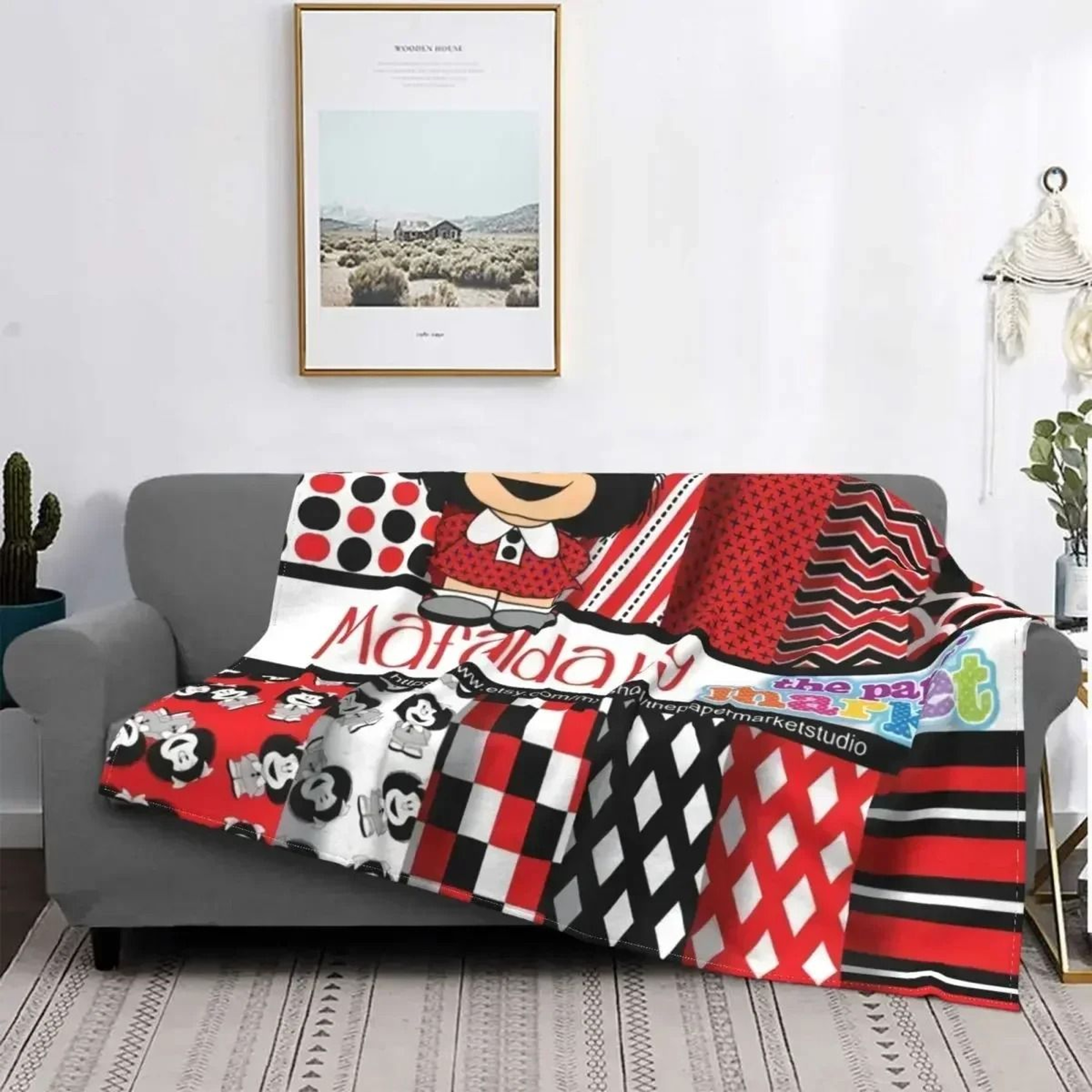 Love Mafalda Soft Flannel Fleece Cartoon Throw Blanket 8