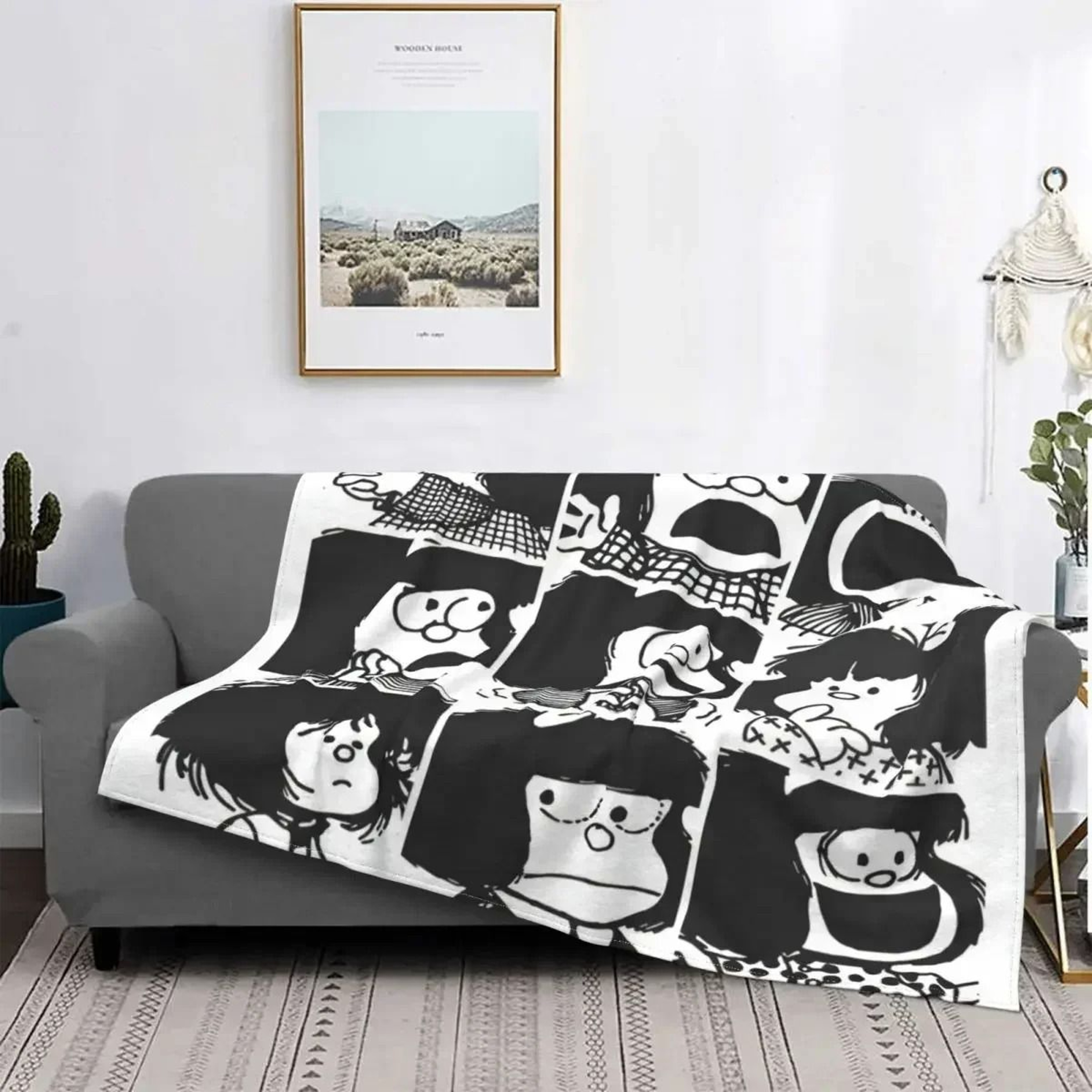 Love Mafalda Soft Flannel Fleece Cartoon Throw Blanket 11