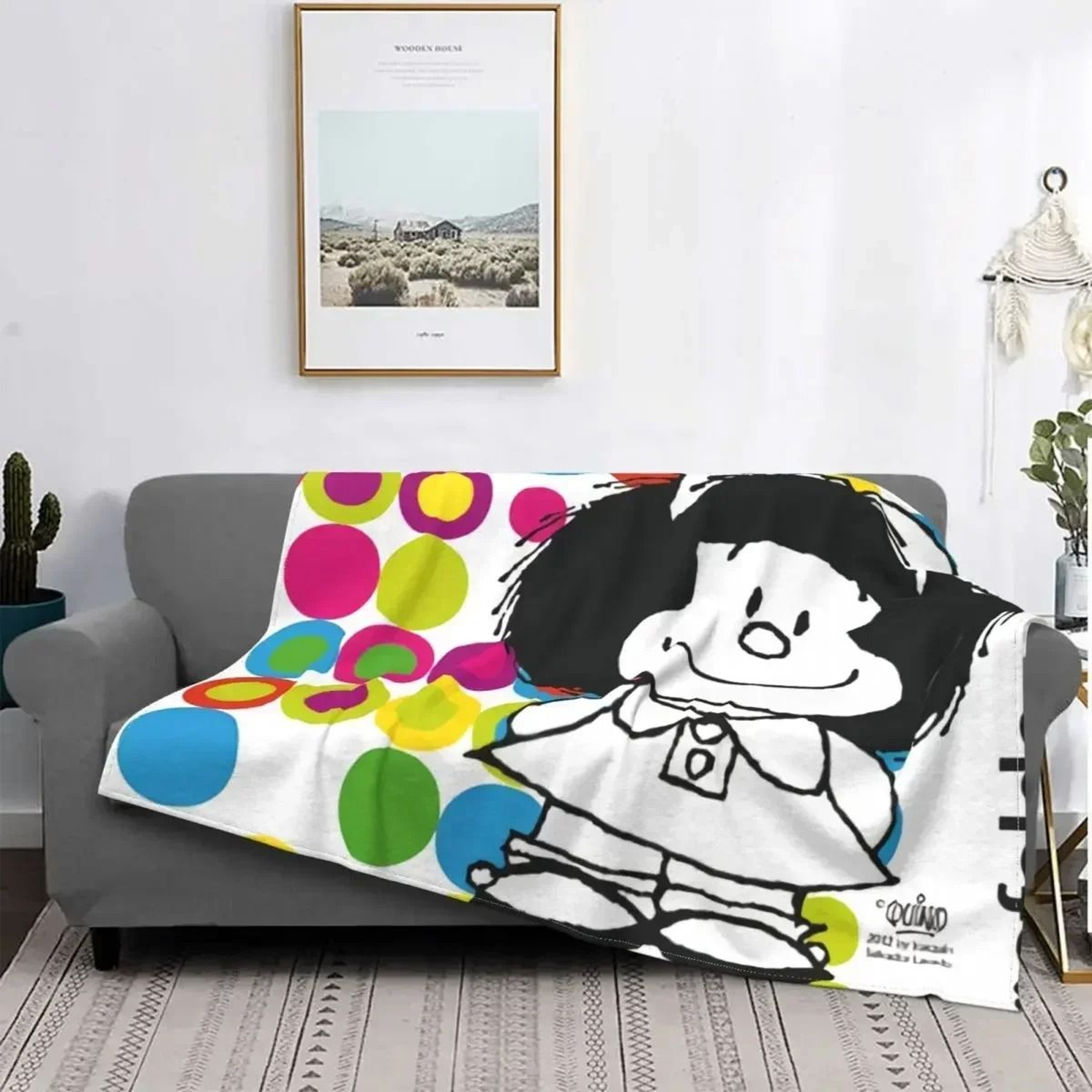 Love Mafalda Soft Flannel Fleece Cartoon Throw Blanket 17