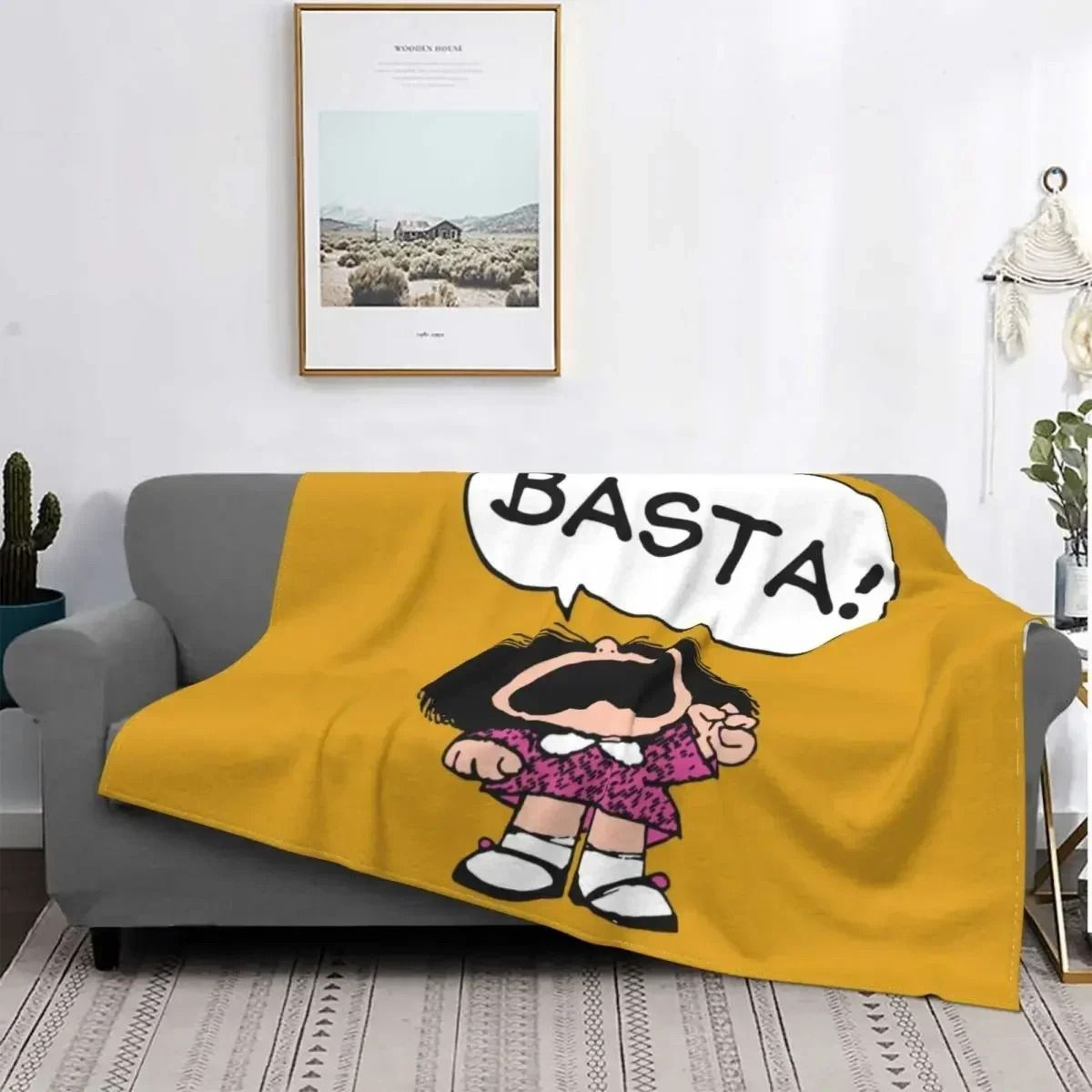 Love Mafalda Soft Flannel Fleece Cartoon Throw Blanket 21