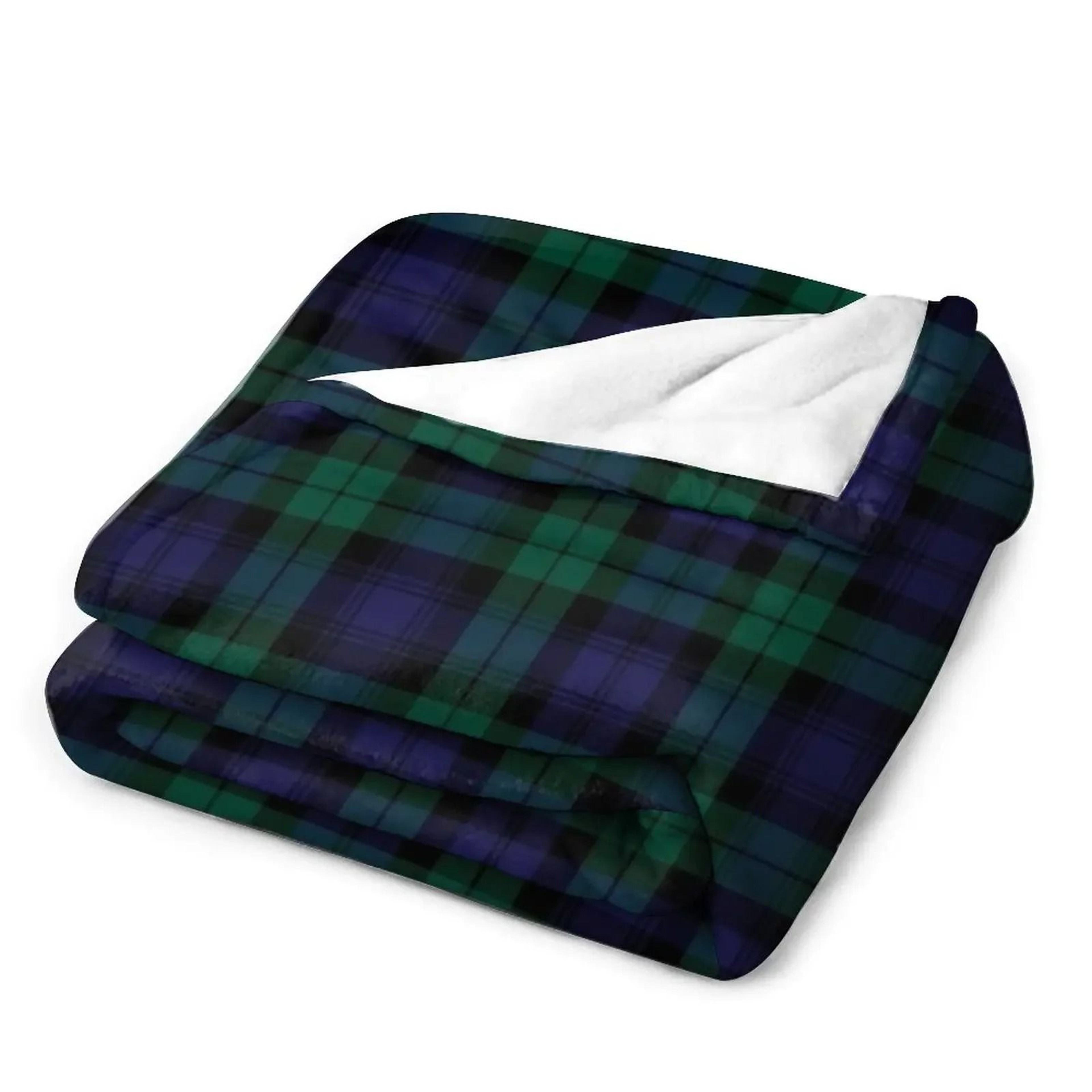 Blackwatch Tartan Throw Blanket Soft Blue Green Plaid Blanket 1