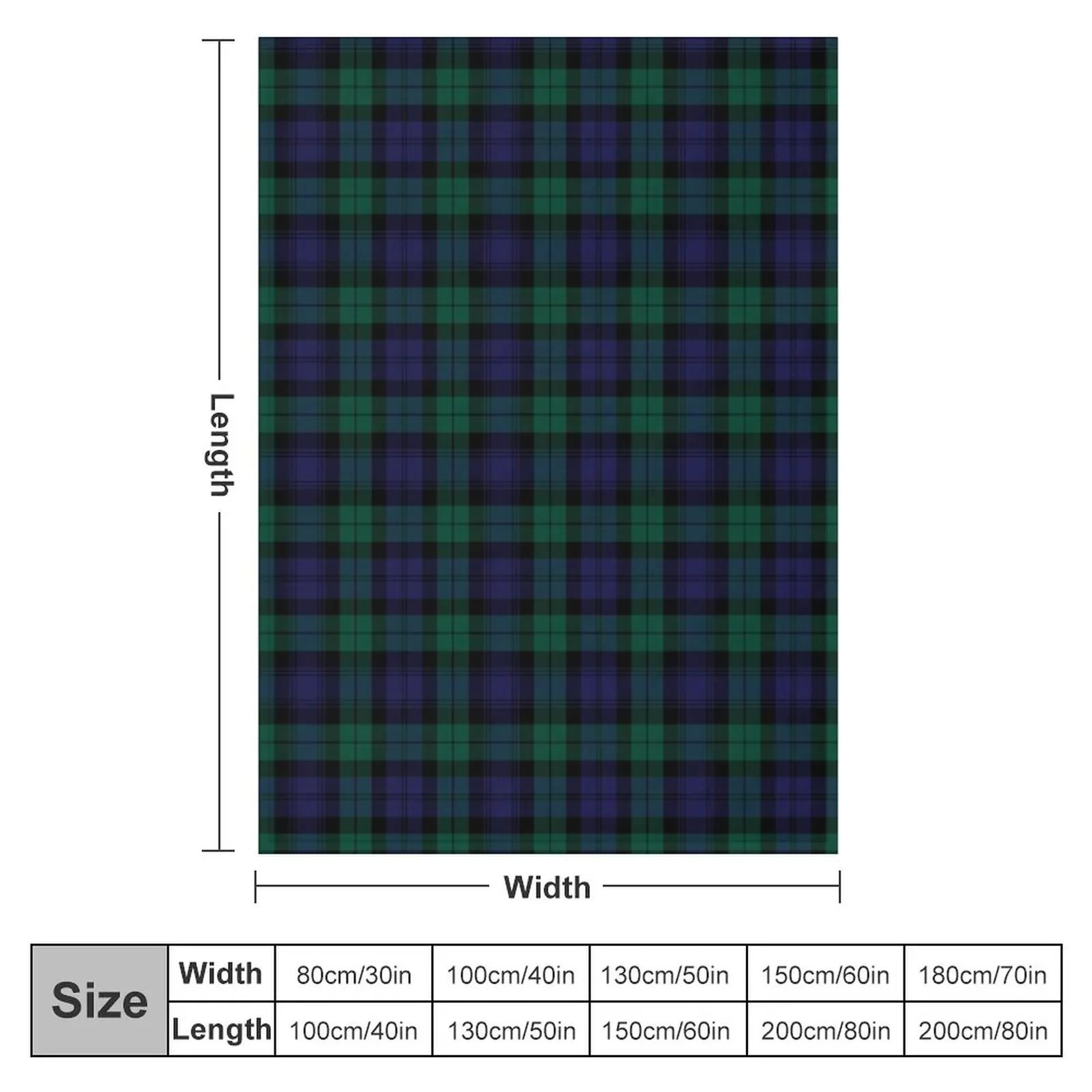 Blackwatch Tartan Throw Blanket Soft Blue Green Plaid Blanket 2