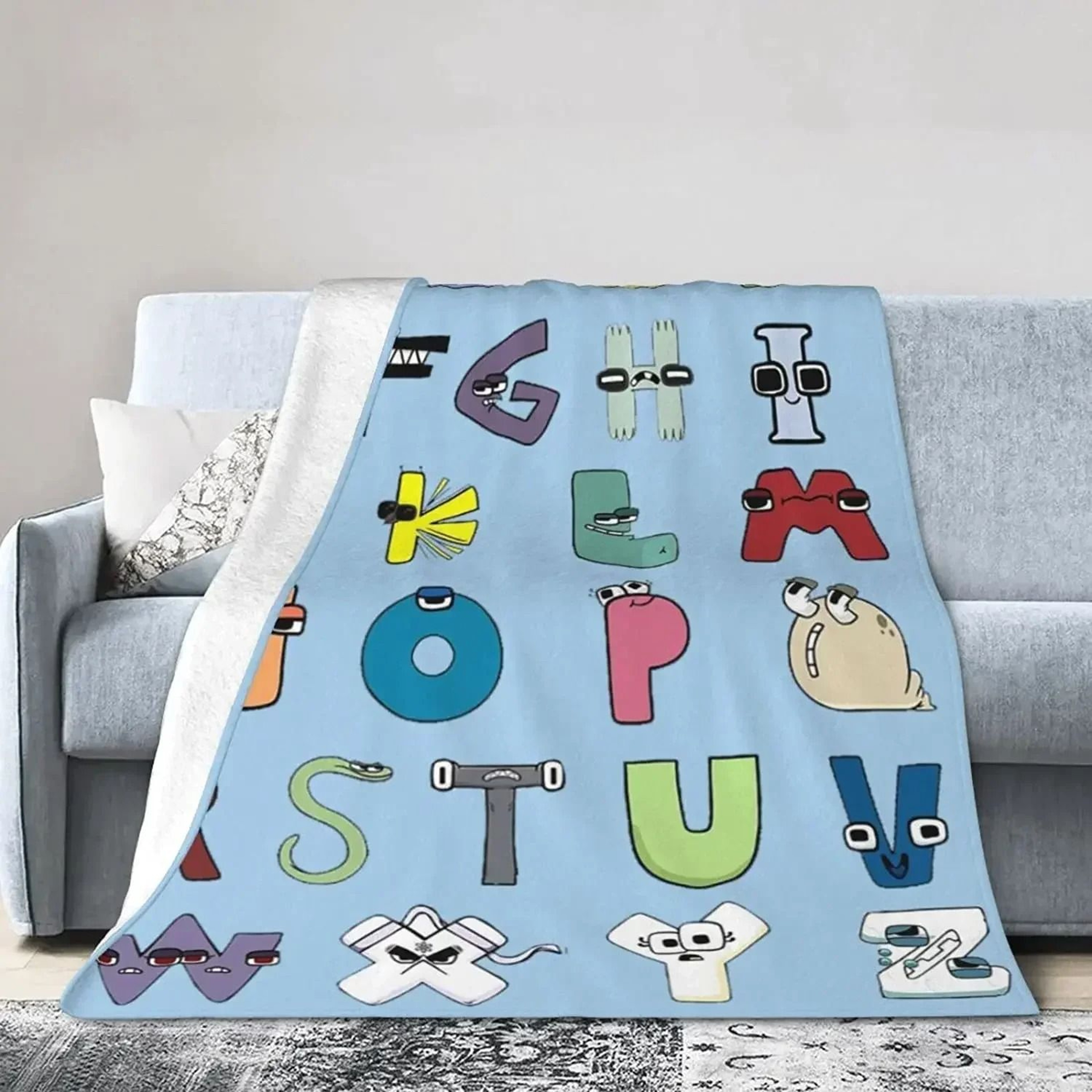 Alphabet Lore Flannel Throw Blanket Soft Lightweight Cartoon Sofa Blanket 14