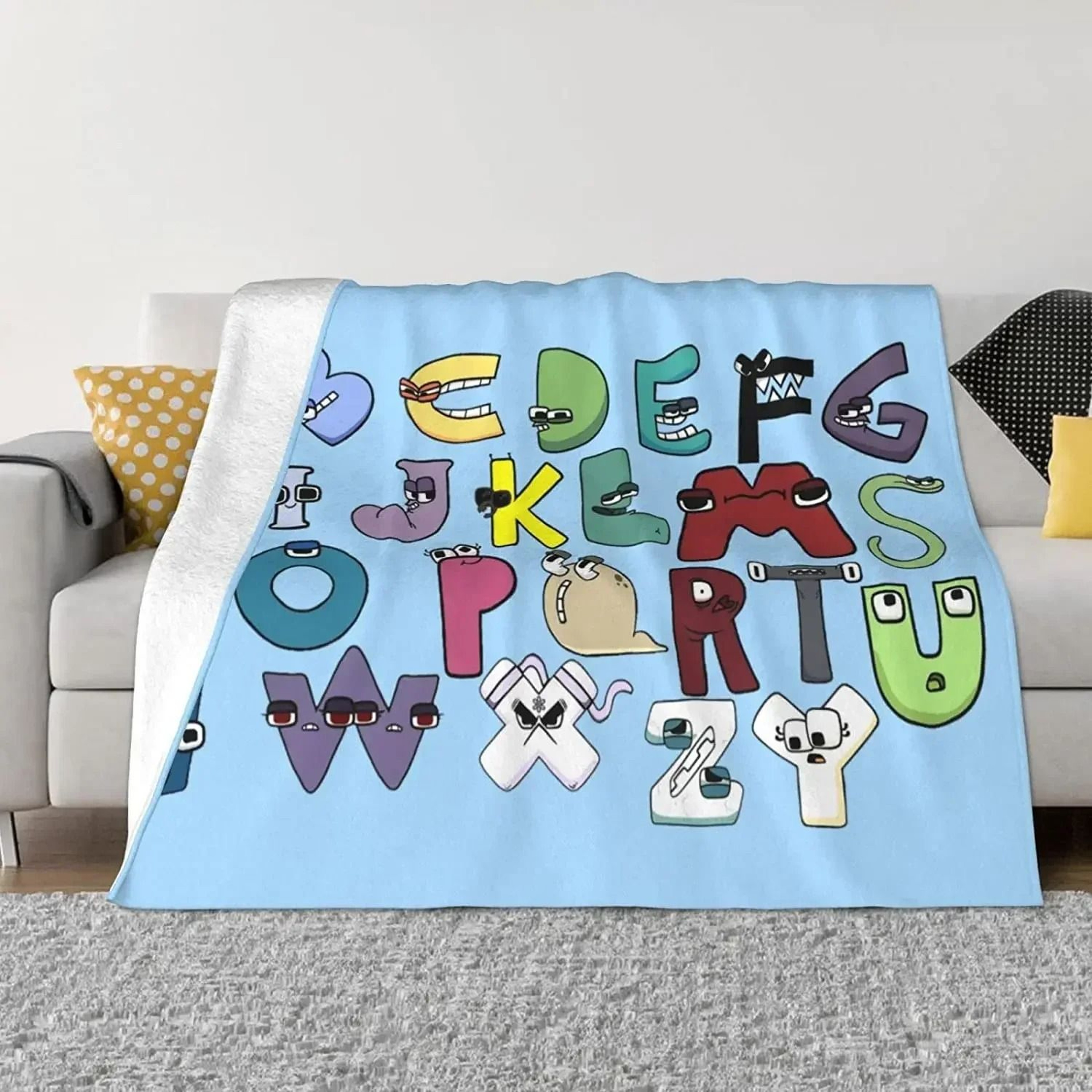 Alphabet Lore Flannel Throw Blanket Soft Lightweight Cartoon Sofa Blanket 18