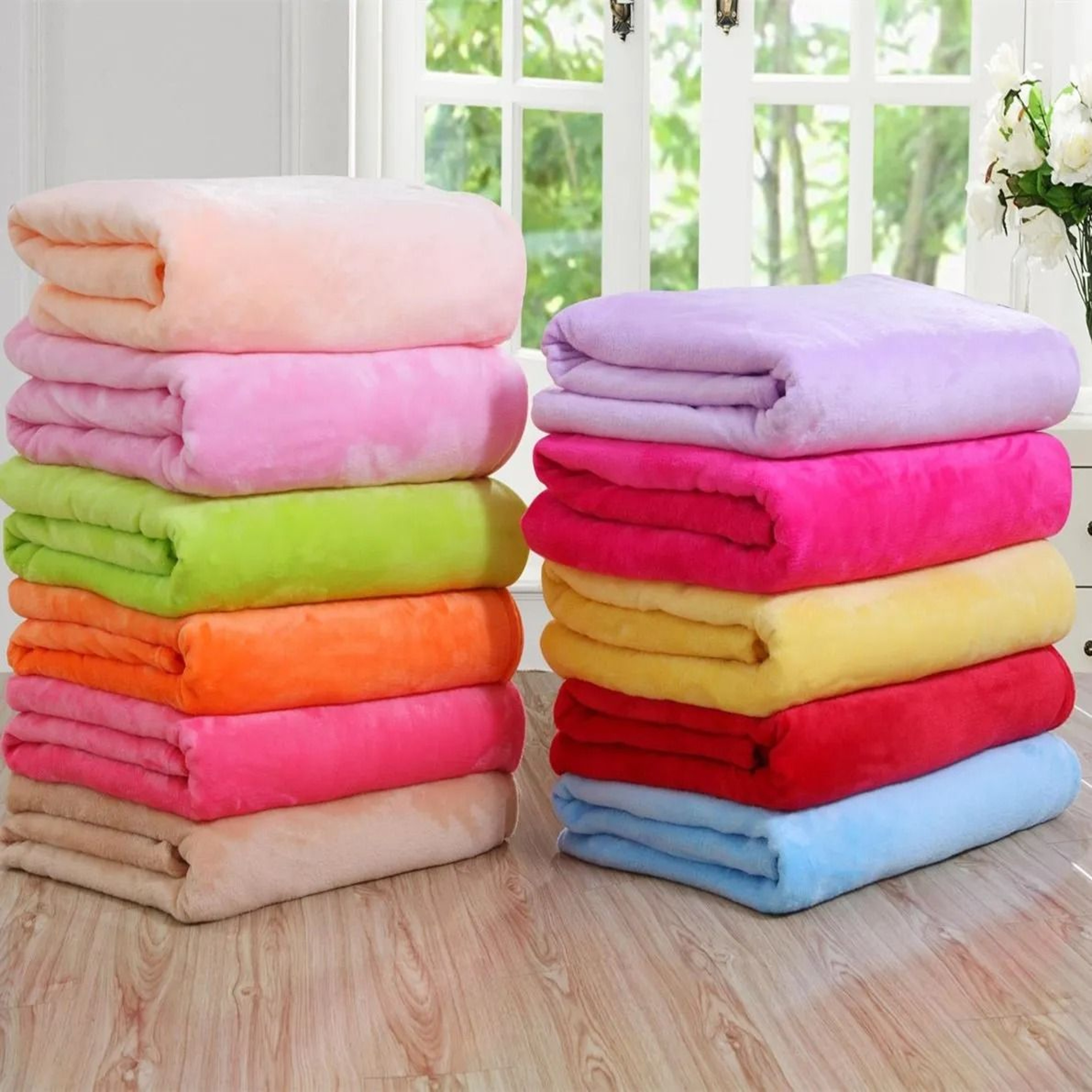 Solid Color Coral Fleece Blanket Soft Warm Sofa And Bed Throw 1