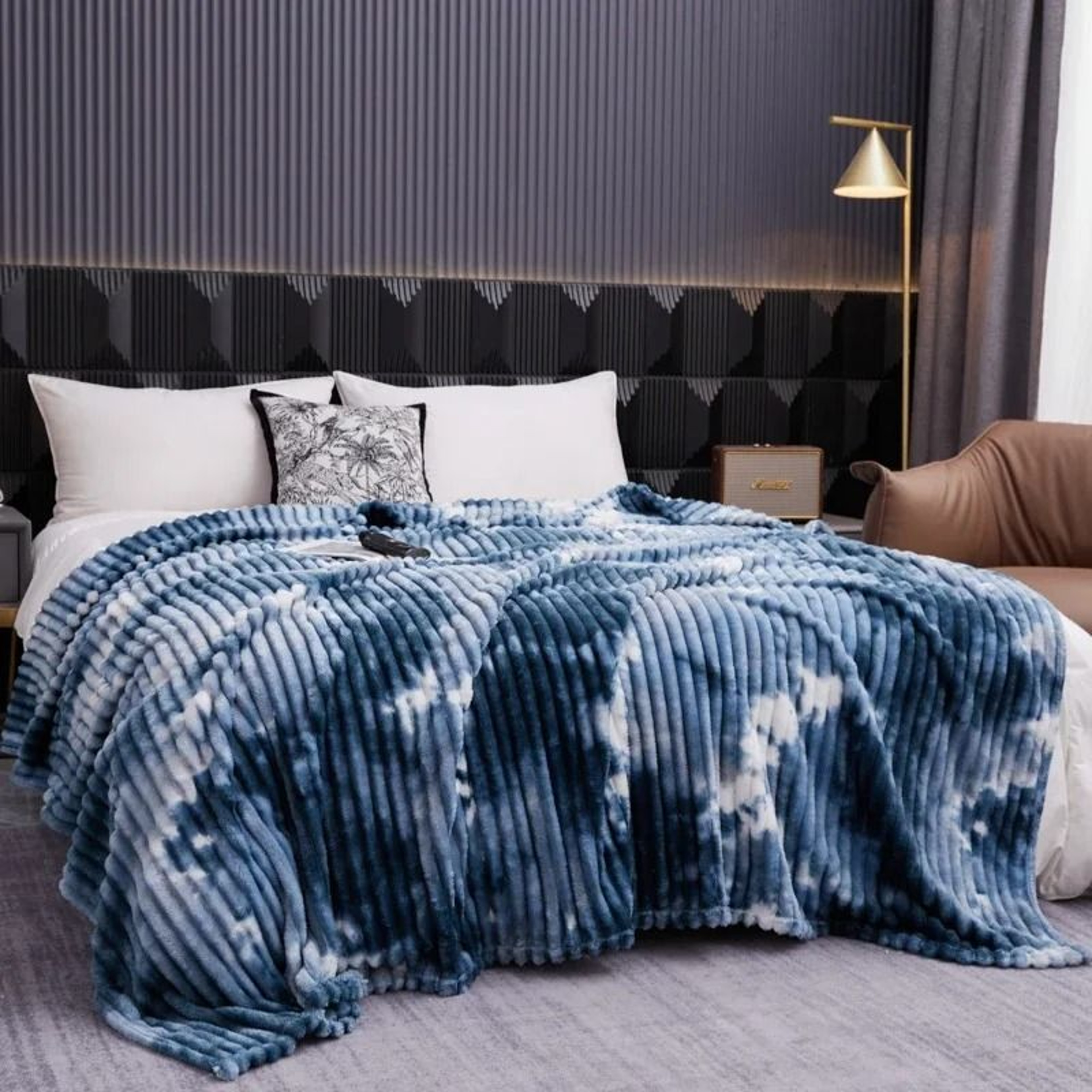 Tie Dye Flannel Fleece Blanket Thick Warm Bed And Sofa Throw 2
