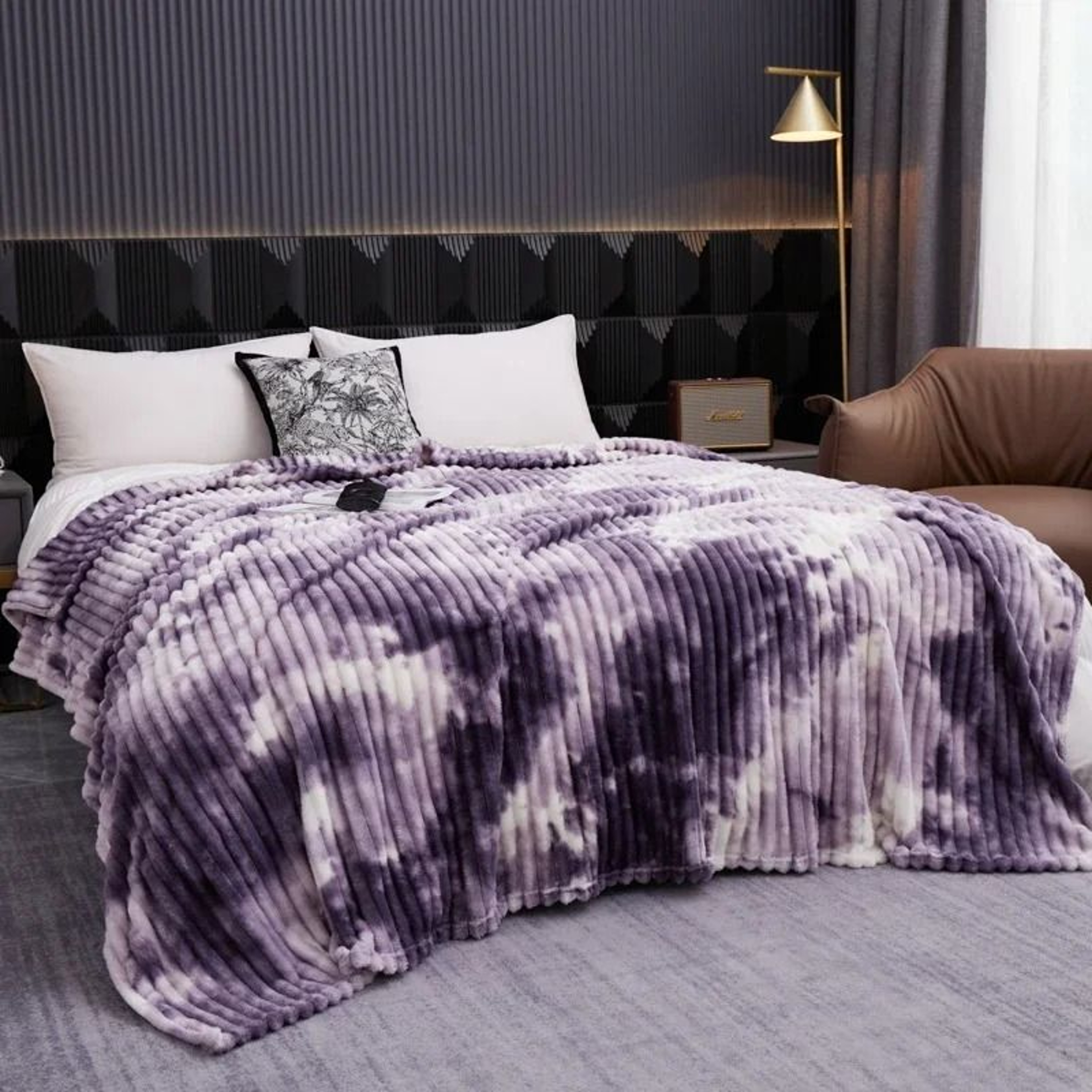 Tie Dye Flannel Fleece Blanket Thick Warm Bed And Sofa Throw 3
