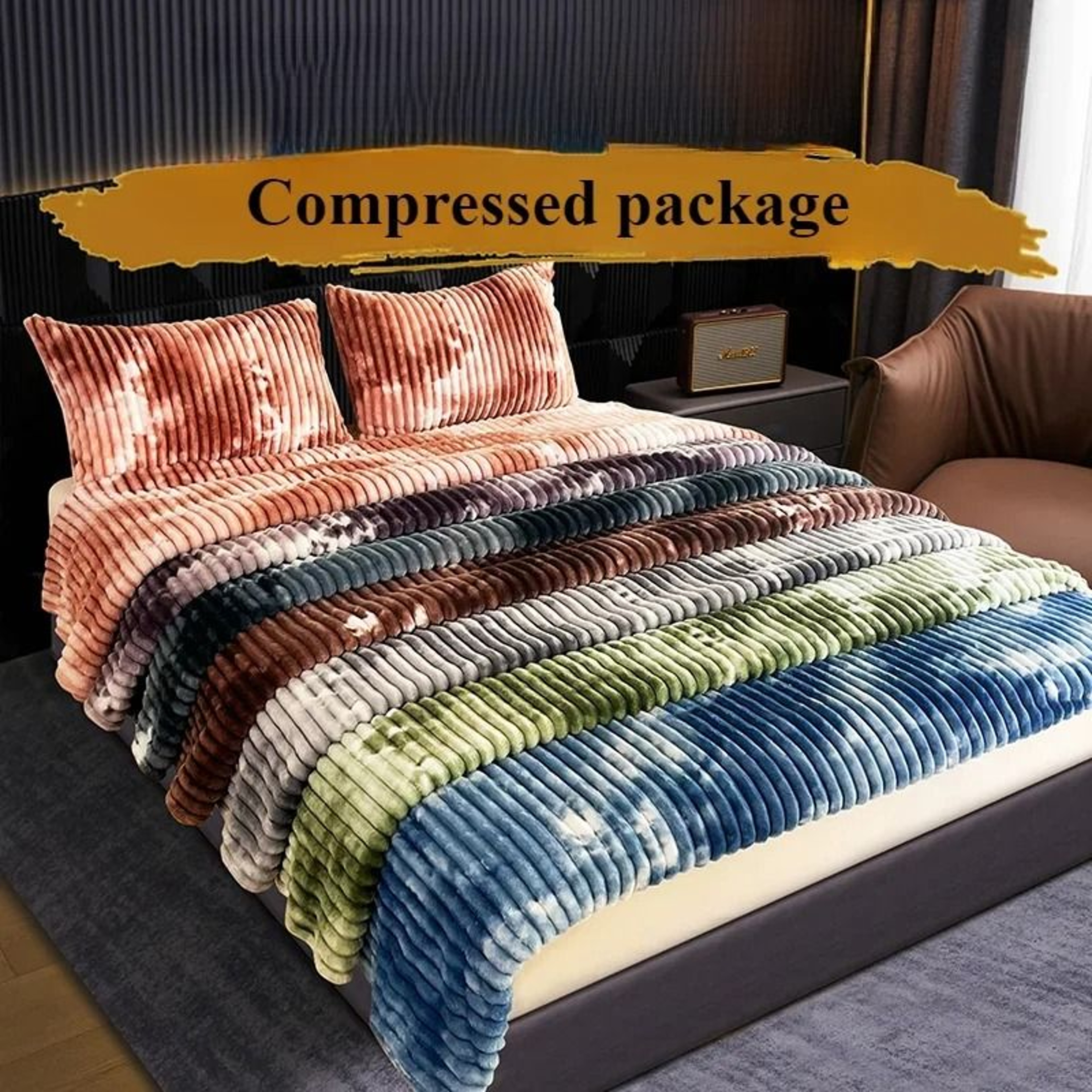 Tie Dye Flannel Fleece Blanket Thick Warm Bed And Sofa Throw 0
