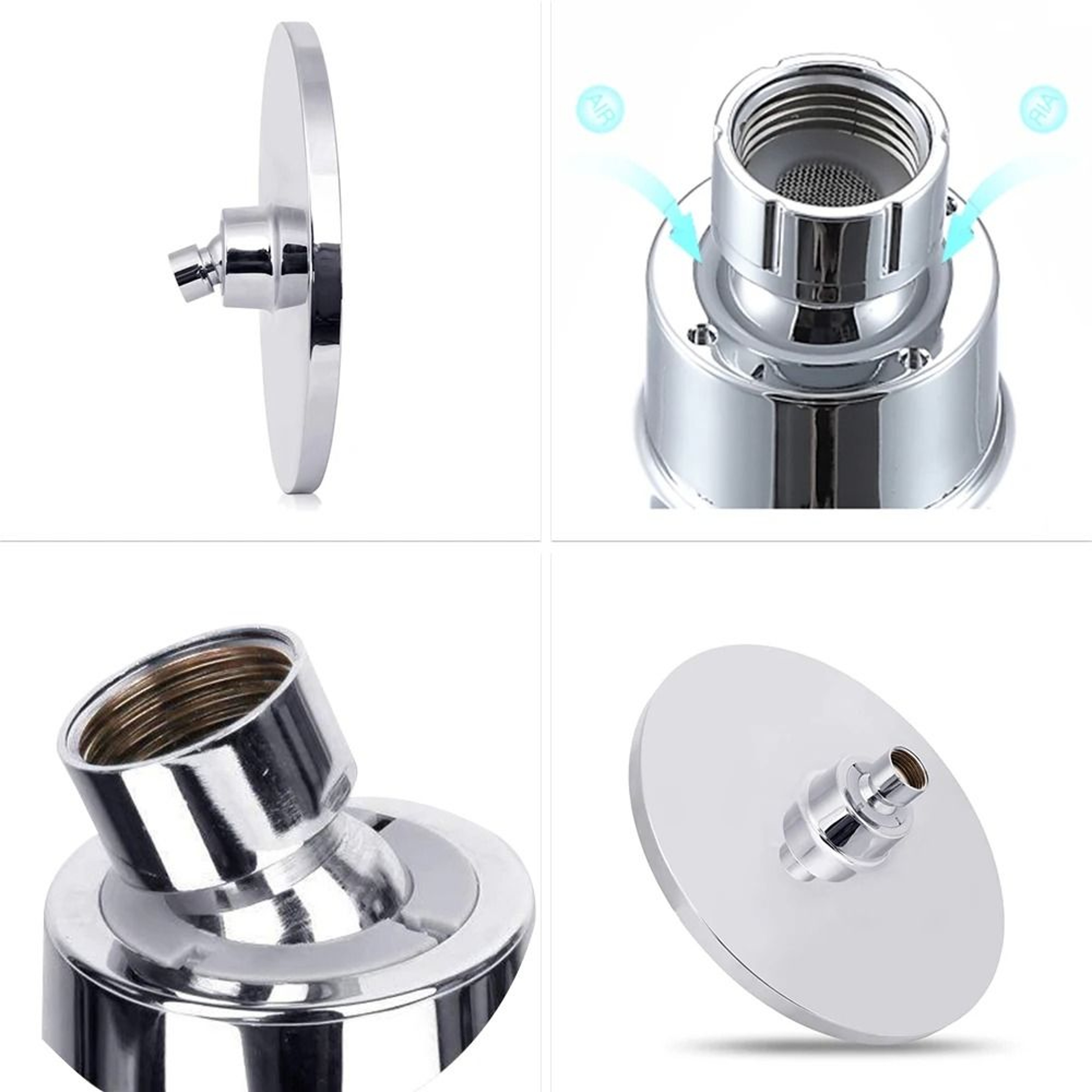 8Inch High Pressure Rain Shower Head Adjustable G12 Polished Chrome Bathroom Showerhead 4