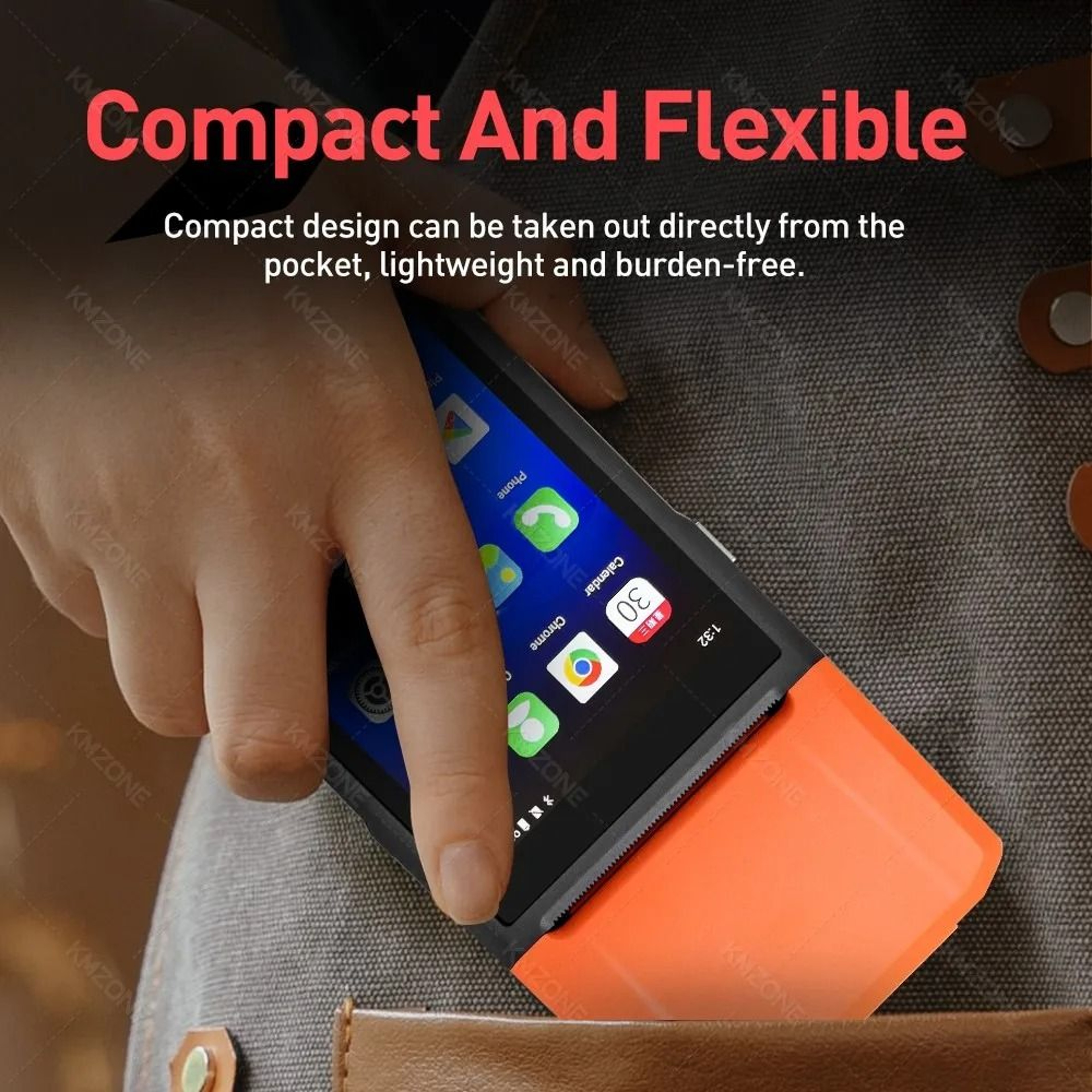 Handheld Android POS Terminal With 58mm Thermal Receipt Printer And US Plug 9