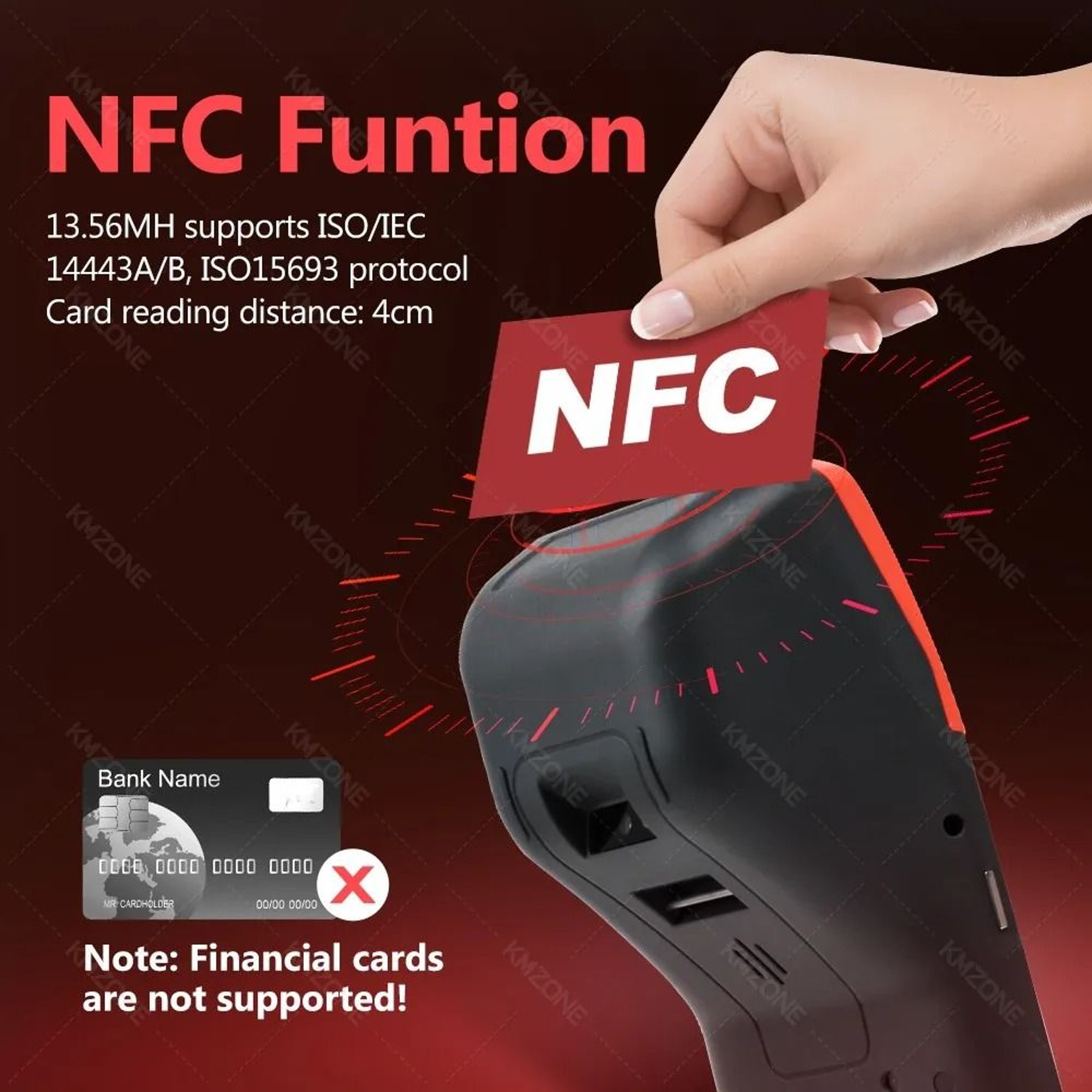 Handheld Android POS Terminal With 58mm Thermal Receipt Printer And US Plug 8