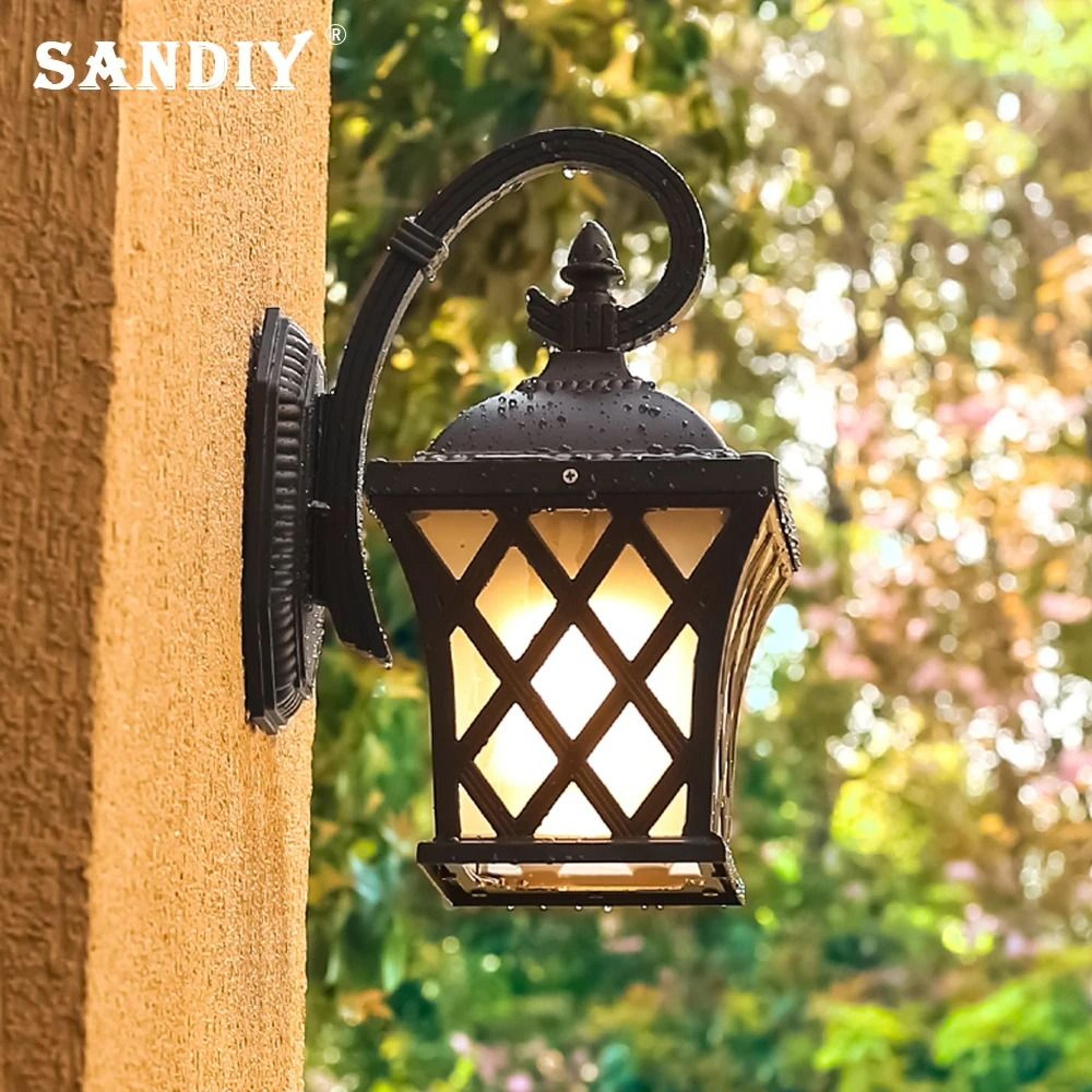 Vintage Black Glass Outdoor Wall Sconce For Porch And Garden 4