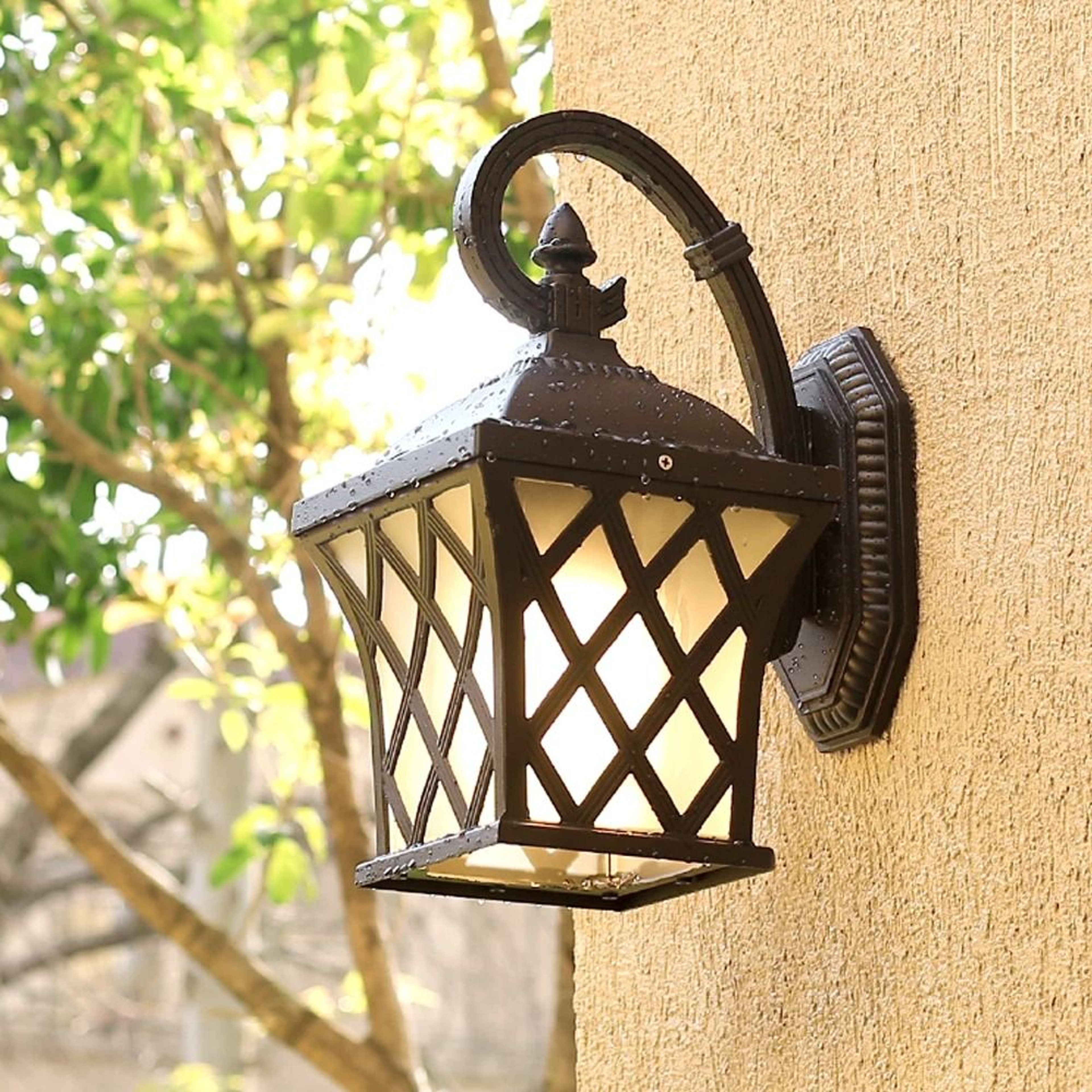 Vintage Black Glass Outdoor Wall Sconce For Porch And Garden 1