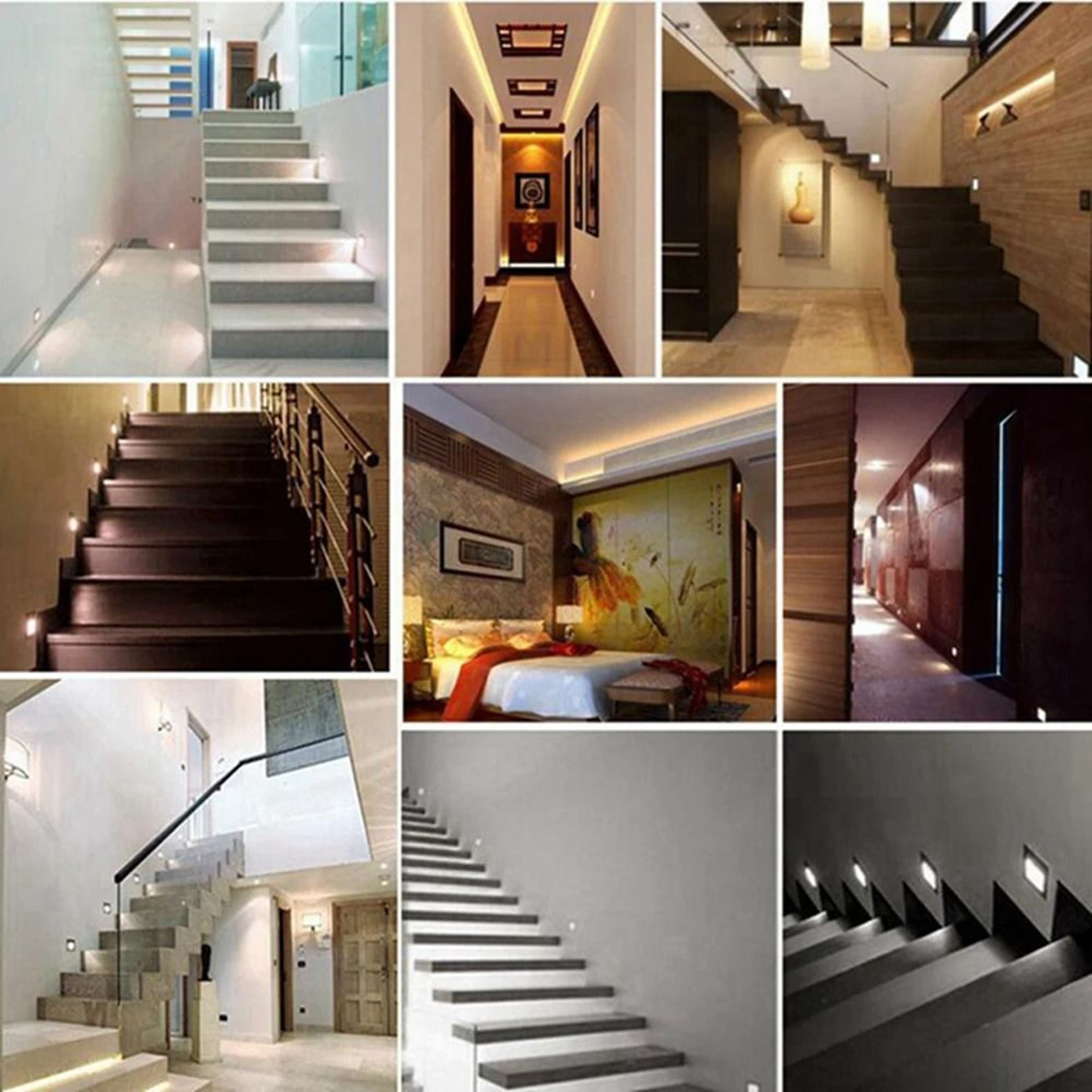 Round Recessed LED Motion Sensor Stair Step Wall Light 12
