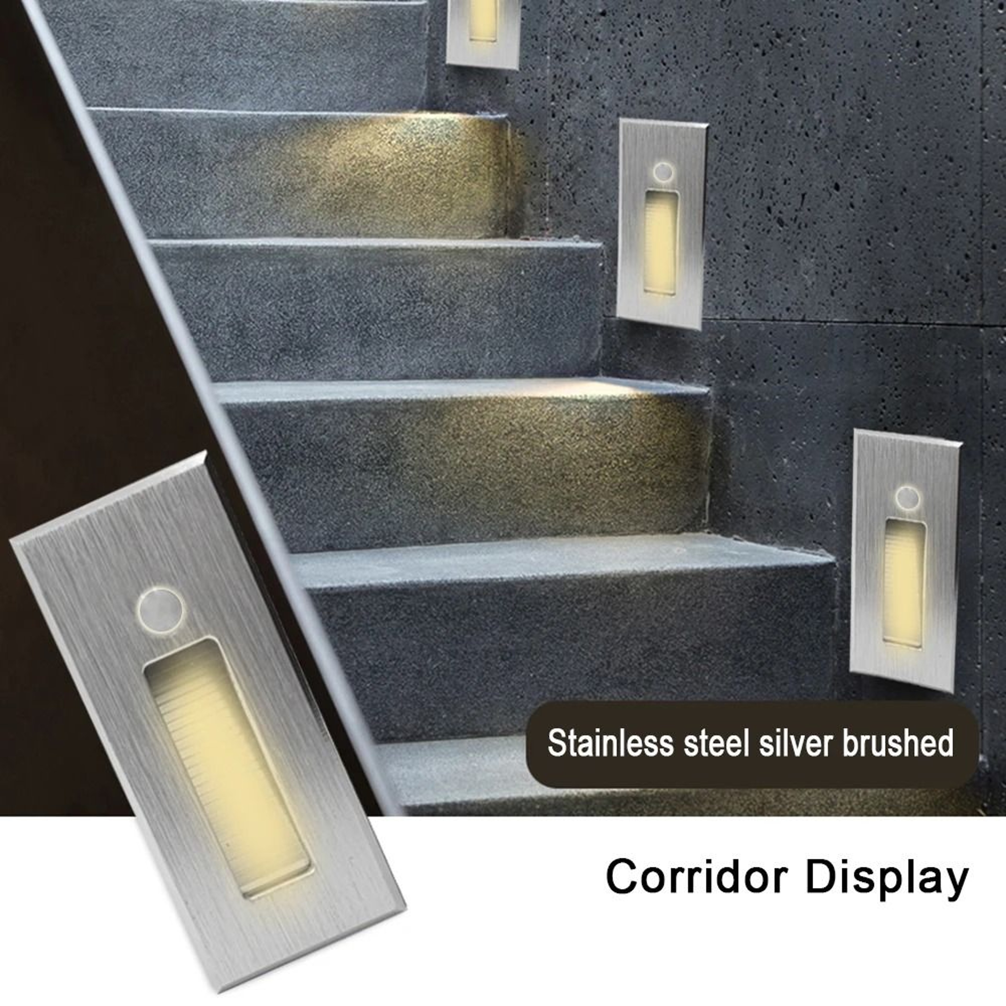 3W Recessed LED Motion Sensor Stair Step Wall Light For Indoor Use 8