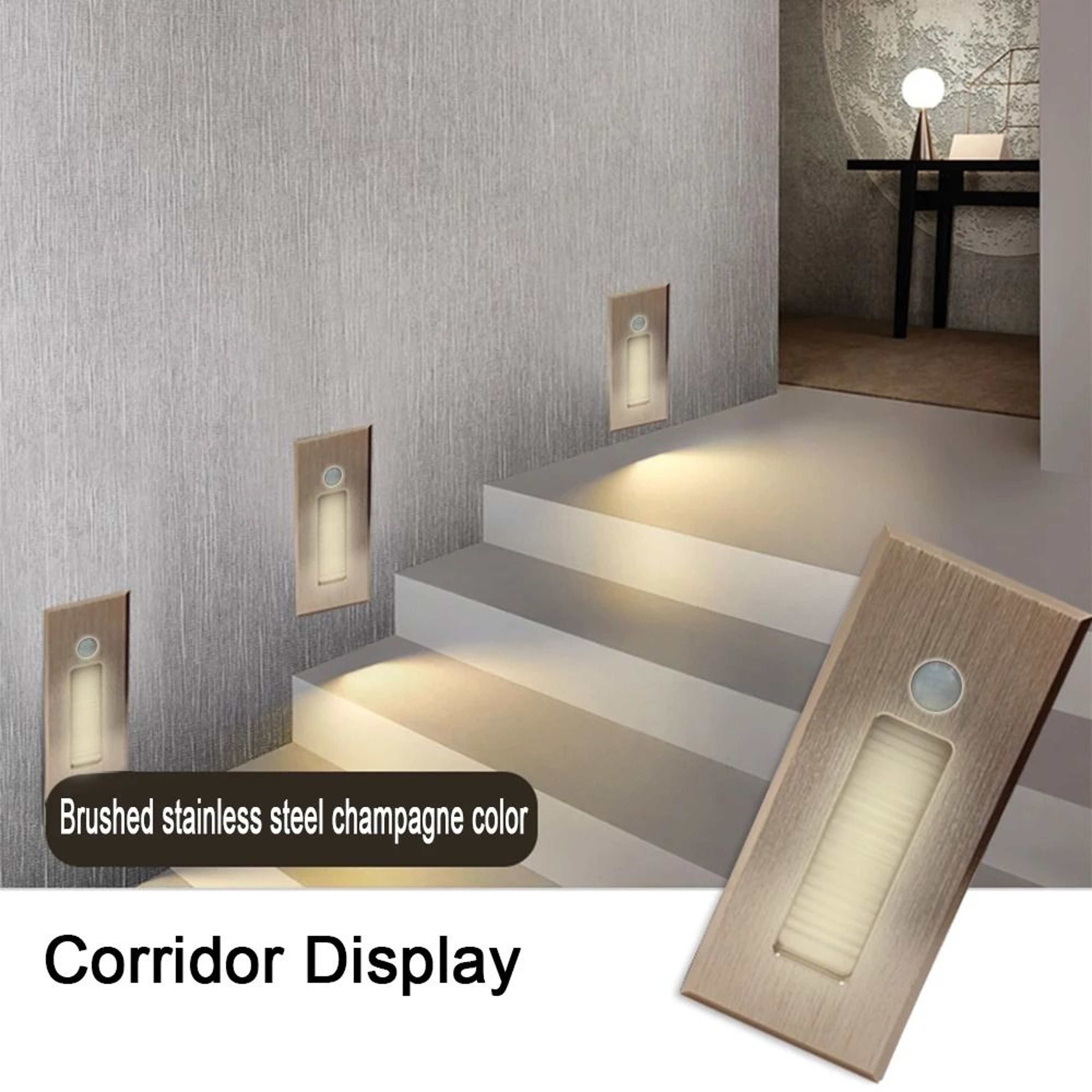 3W Recessed LED Motion Sensor Stair Step Wall Light For Indoor Use 7