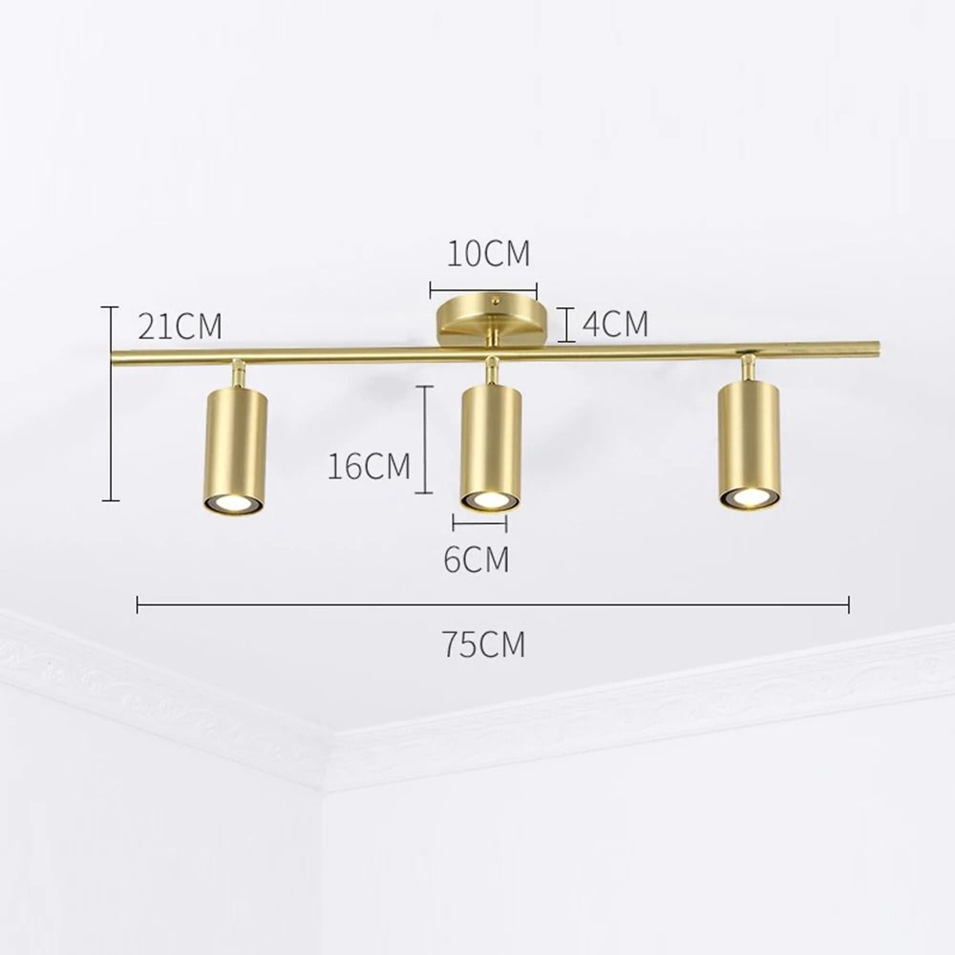 Gold Double Or Triple Head LED Surface Mounted Ceiling Spotlight 6