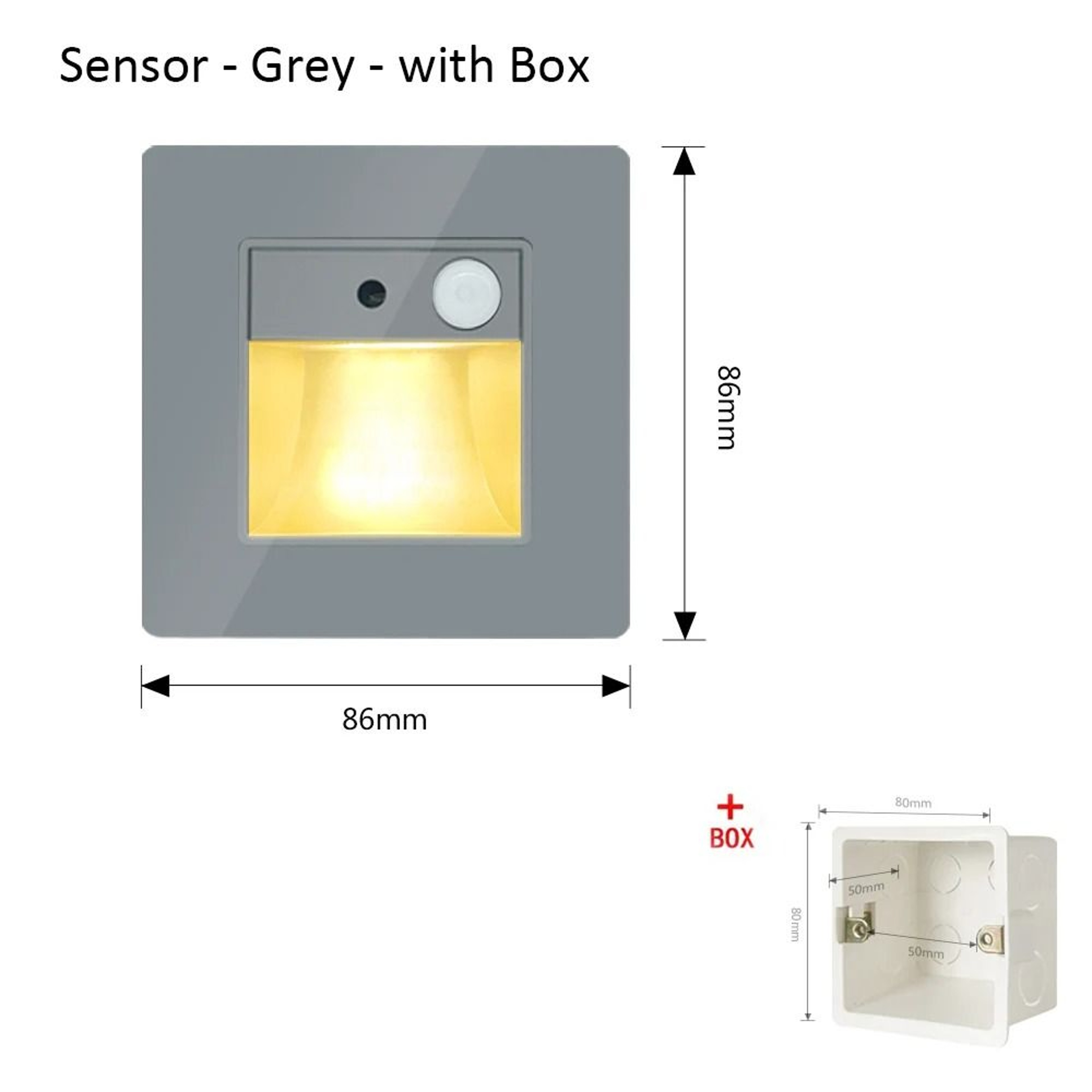 2W Recessed LED Motion Sensor Stair Step Wall Light With Mounting Box 16
