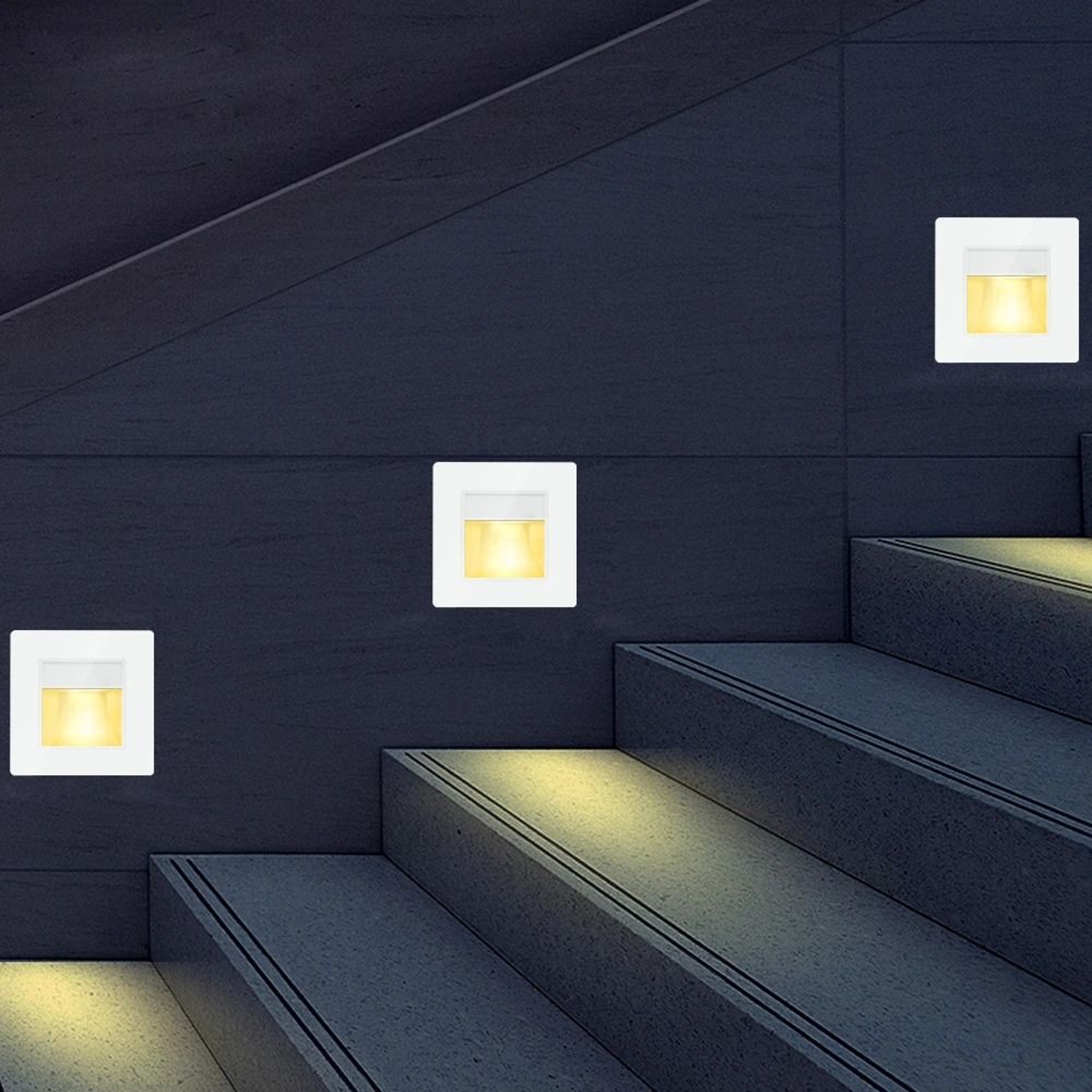 2W Recessed LED Motion Sensor Stair Step Wall Light With Mounting Box 0