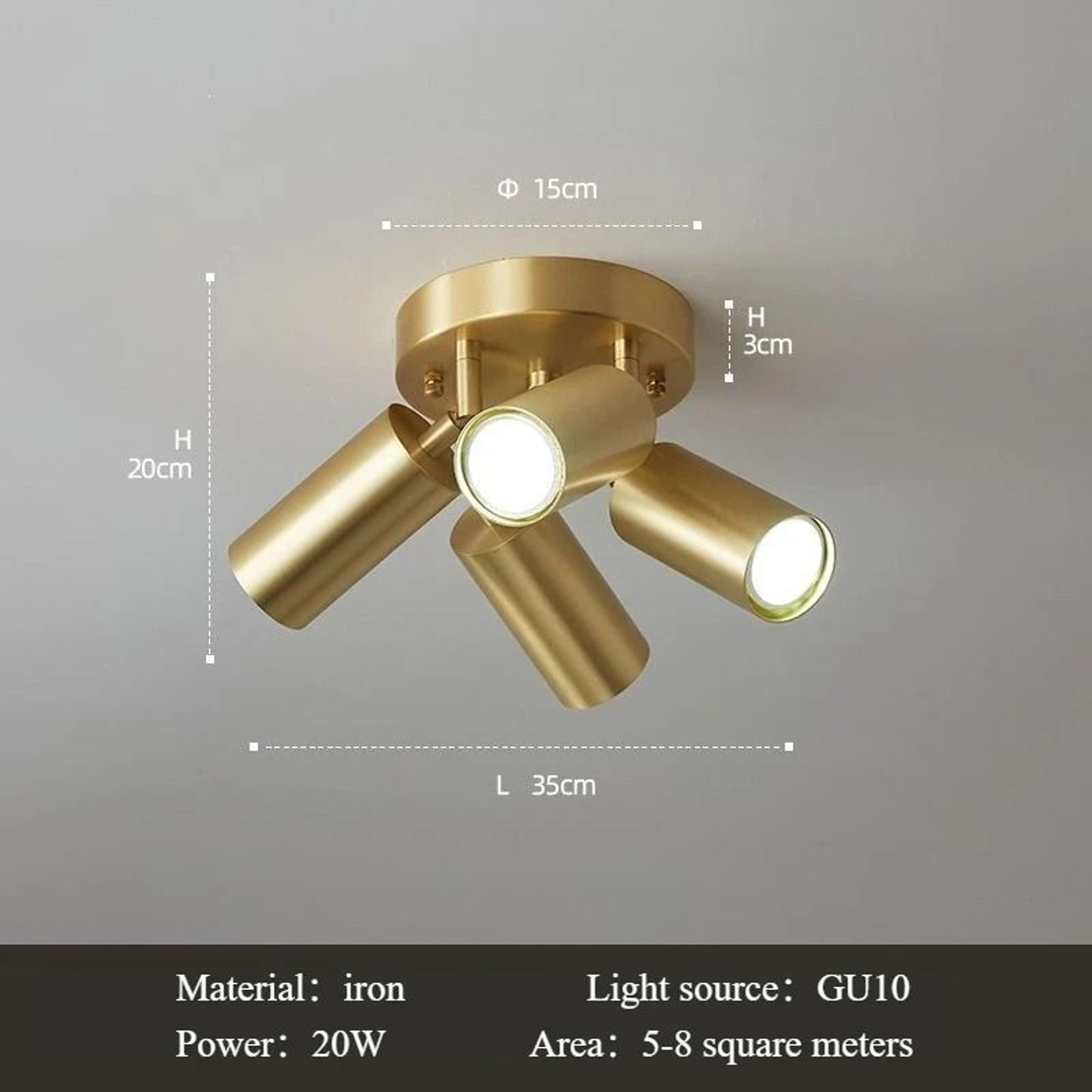 Luxury Copper Finish Adjustable GU10 Ceiling Spotlight For Hallway And Cloakroom 3