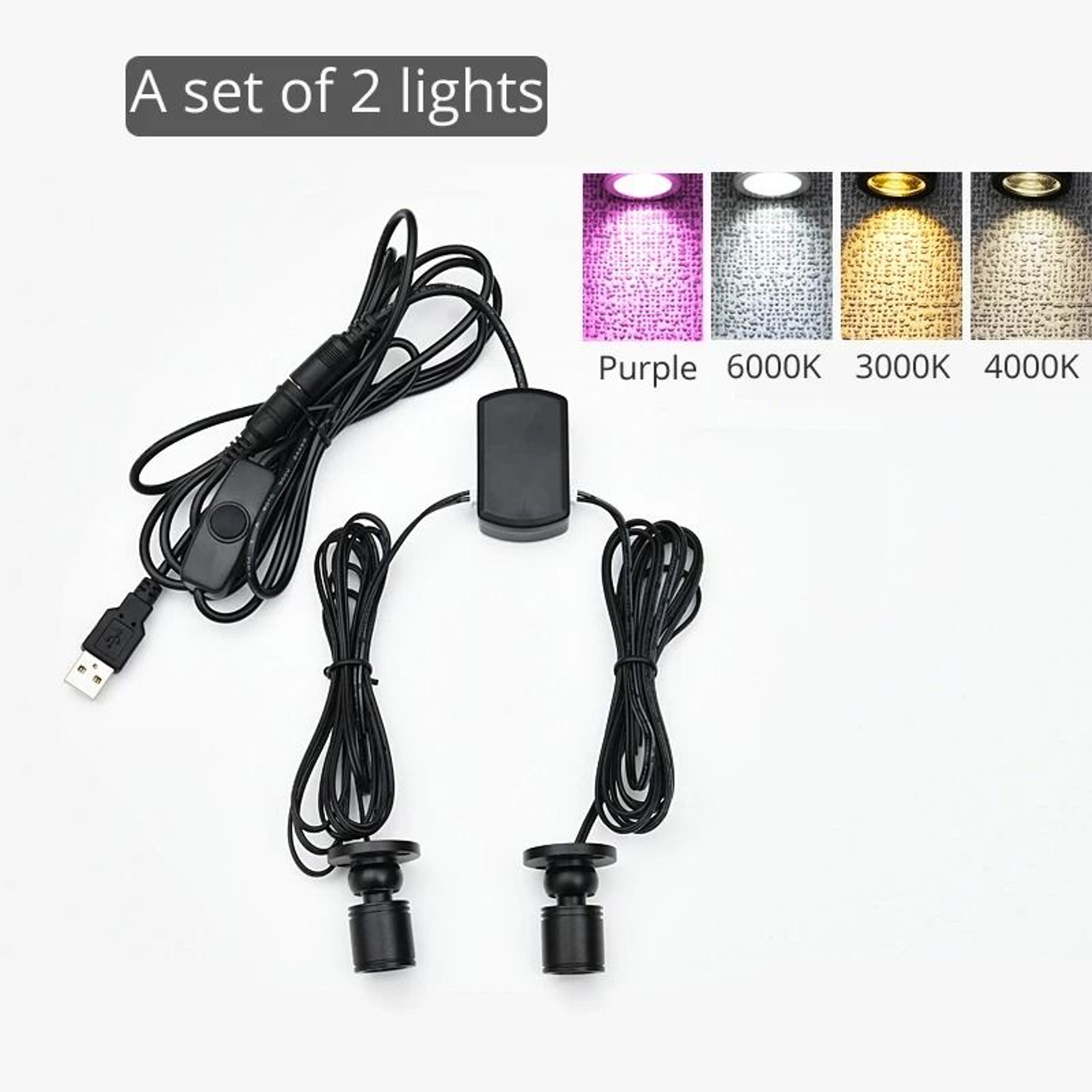 5V USB Mini LED Swivel Spotlights With Dimming Switch For Cabinet And Display Lighting 2