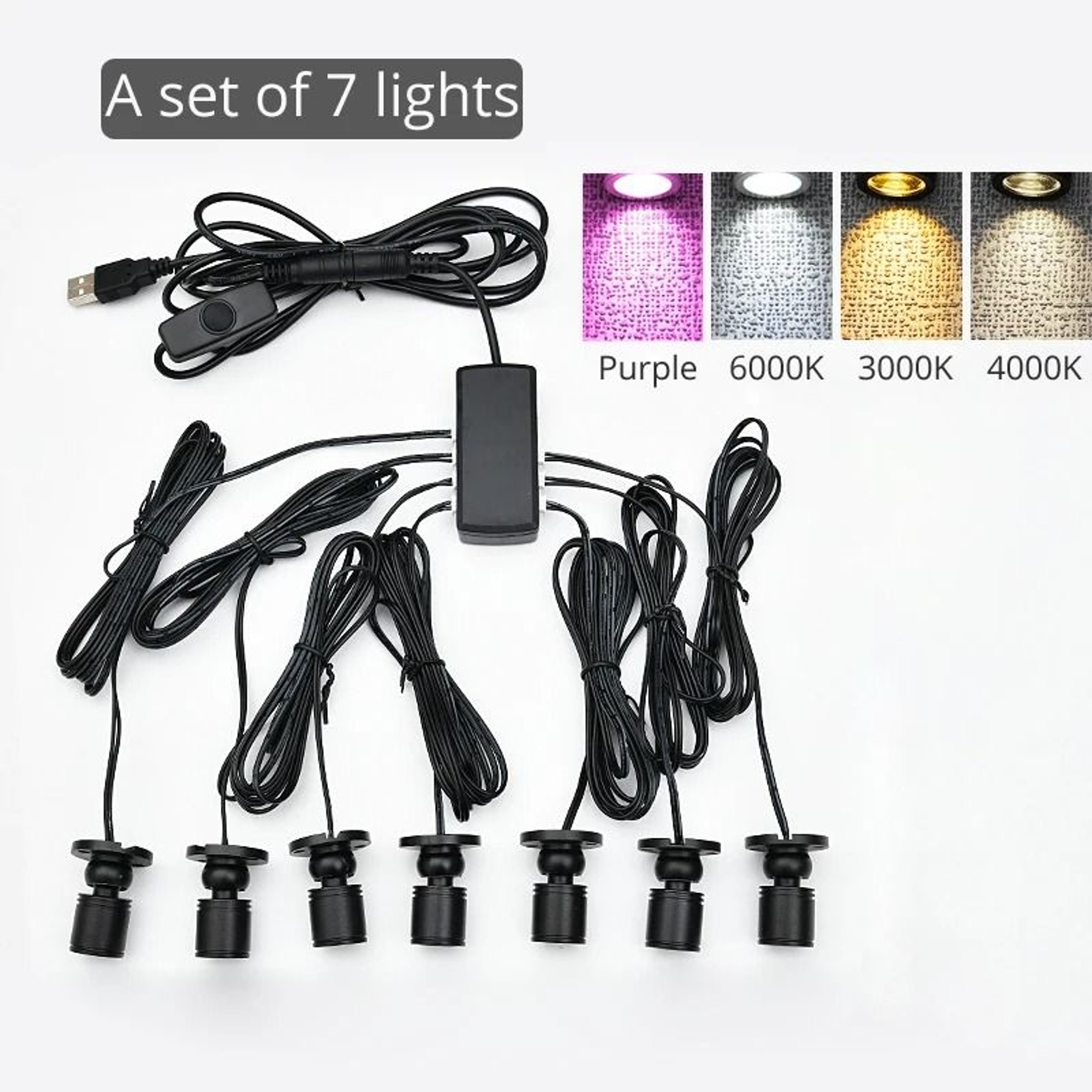 5V USB Mini LED Swivel Spotlights With Dimming Switch For Cabinet And Display Lighting 10