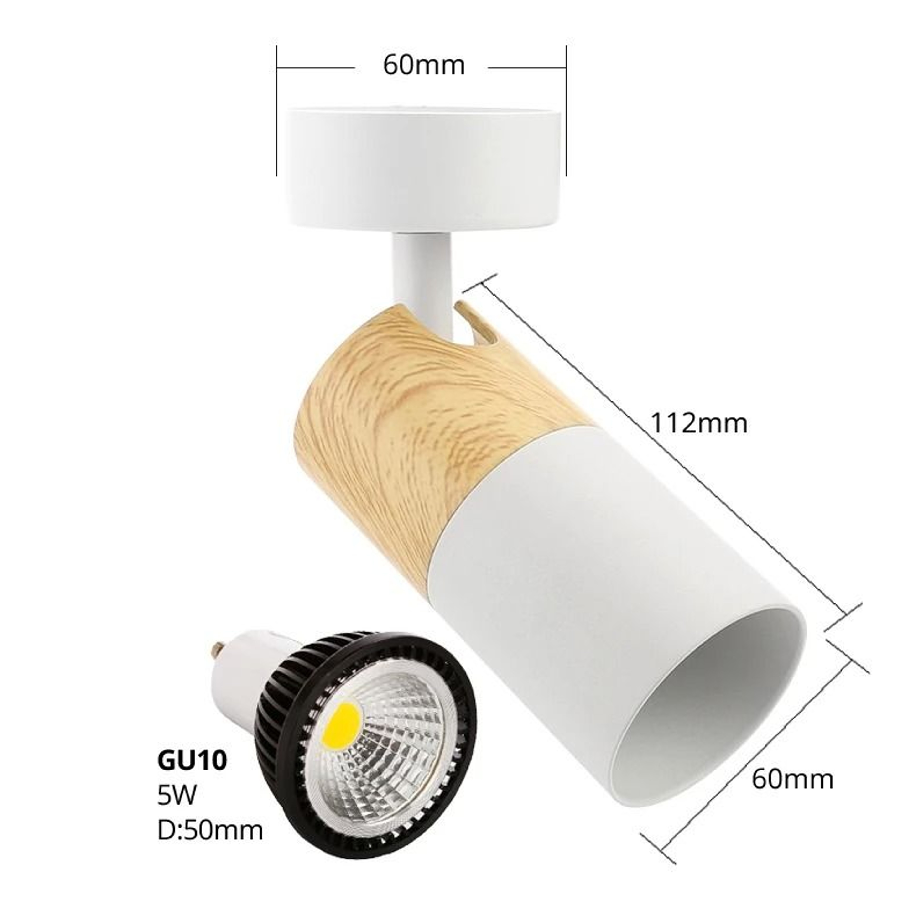 Nordic Wood Grain GU10 Surface Mounted Ceiling Spotlight And Wall Sconce 2