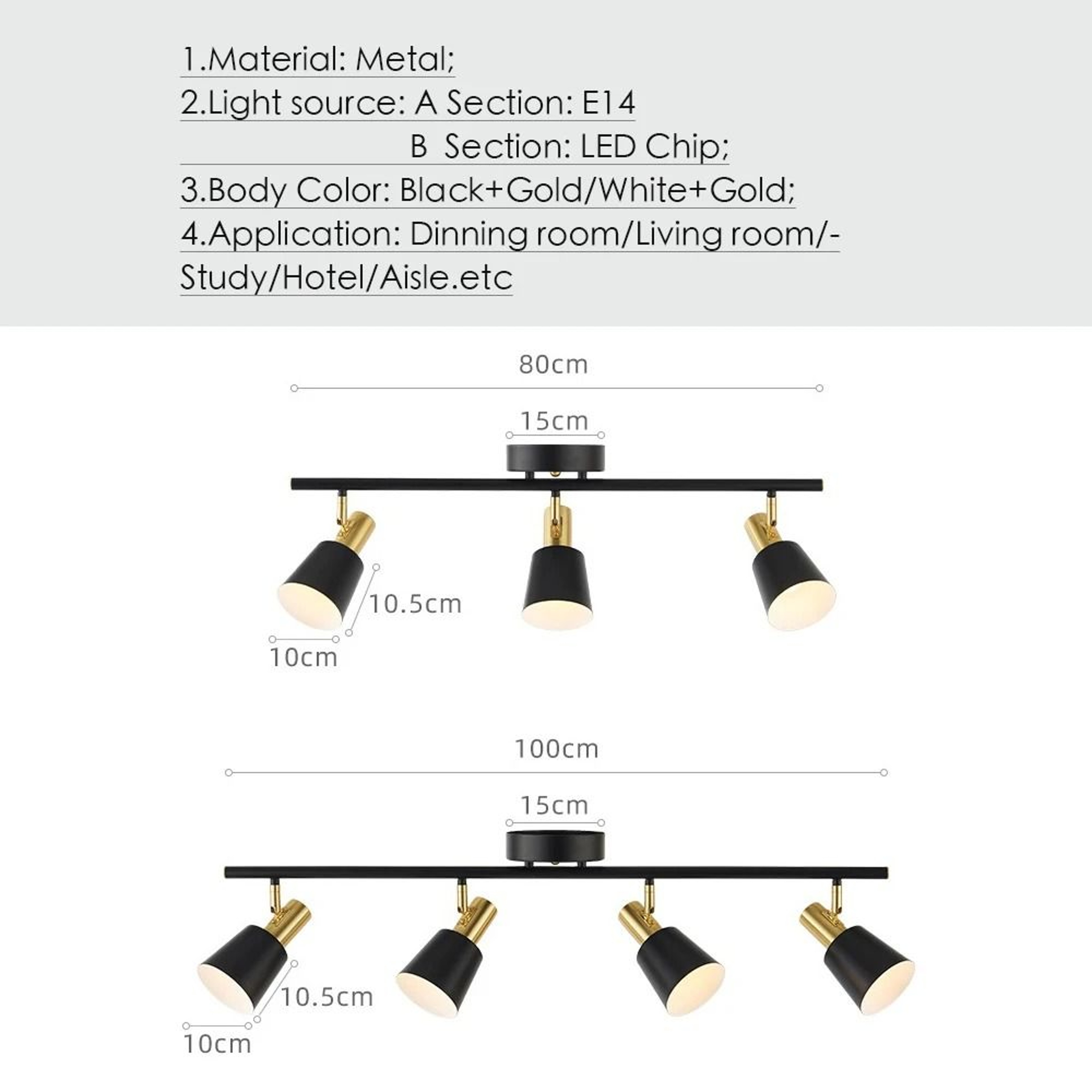 Modern Nordic Adjustable Multi Head LED Ceiling Spotlight 6