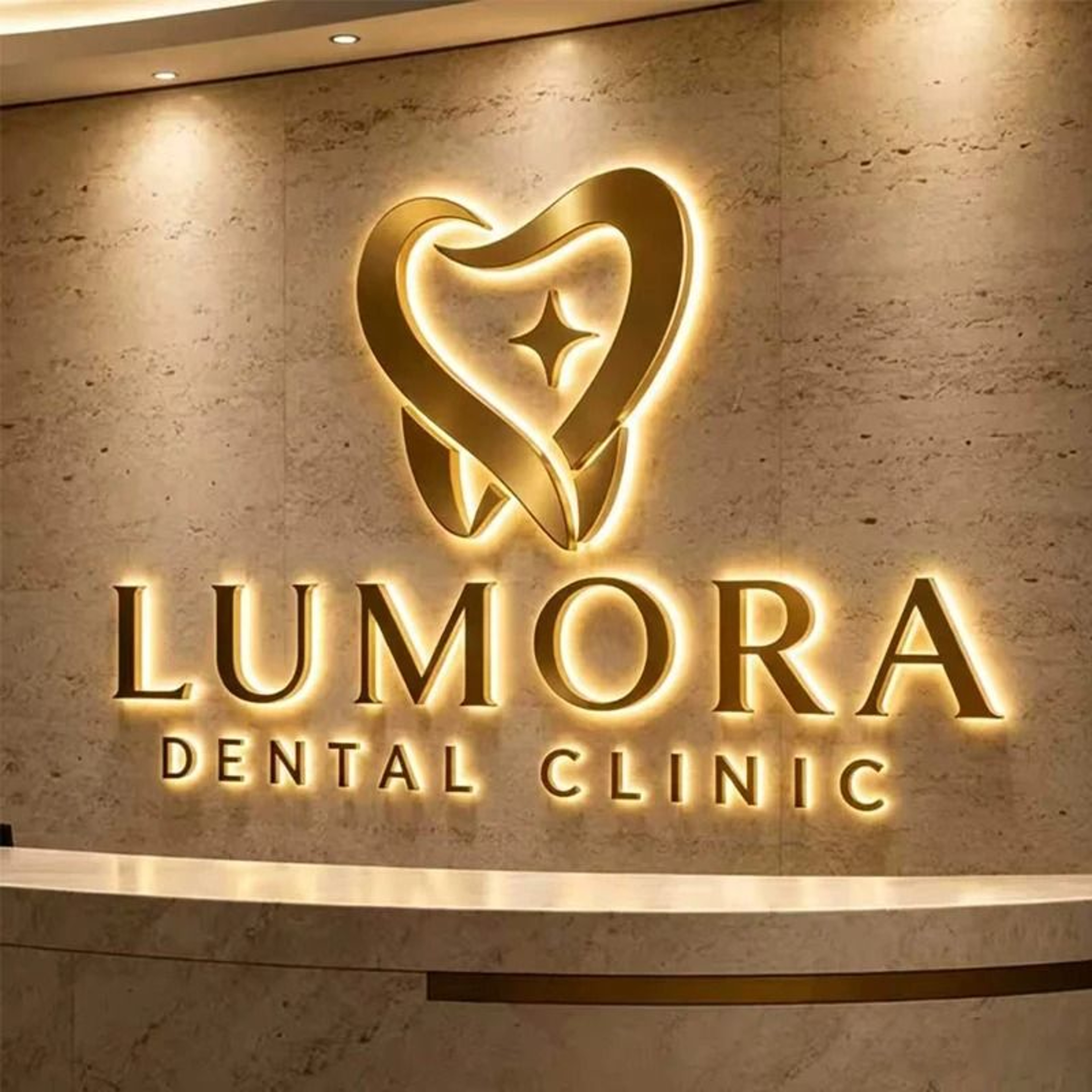 Custom Gold Metal LED Illuminated Business Logo Sign With 3D Letters 3