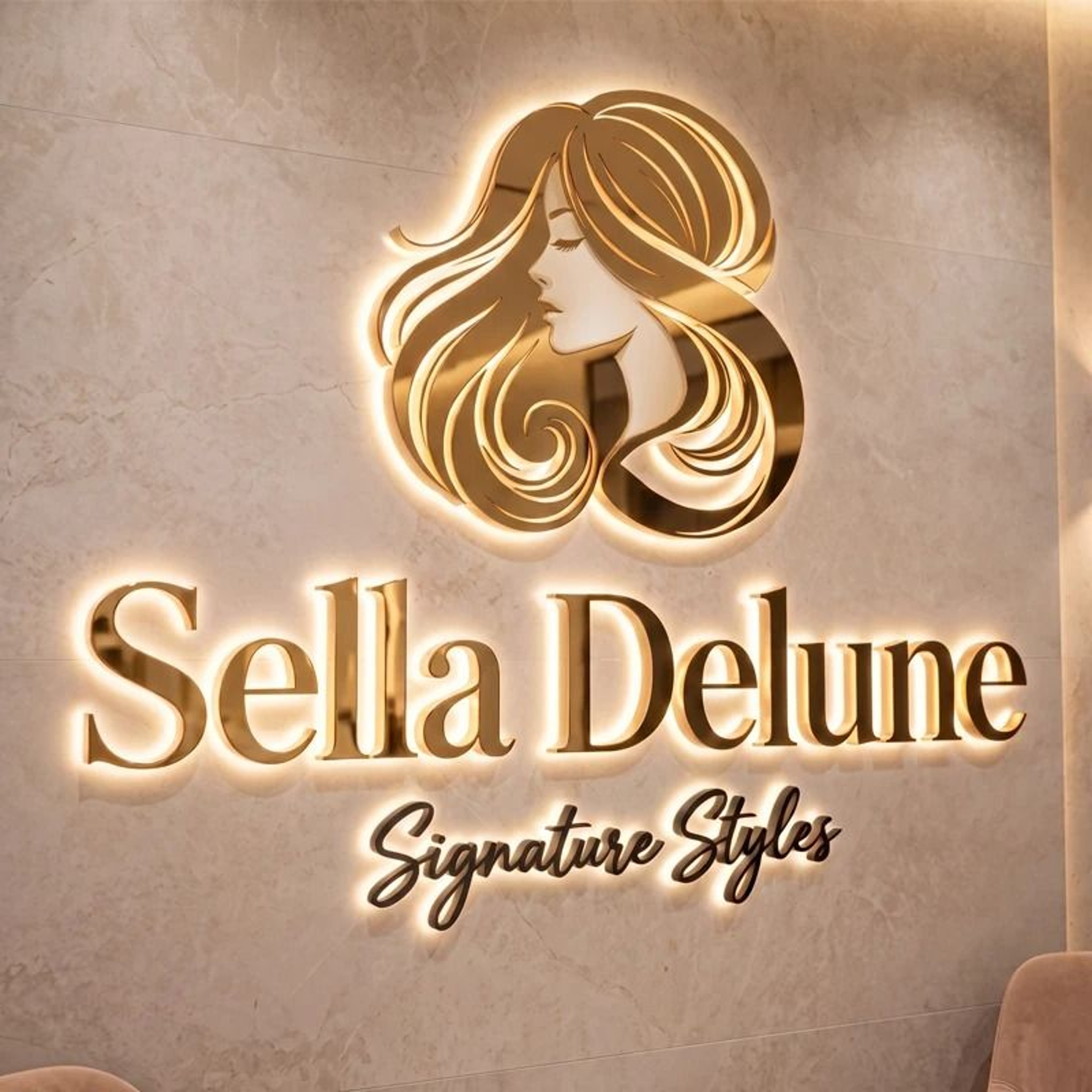 Custom Gold Metal LED Illuminated Business Logo Sign With 3D Letters 5
