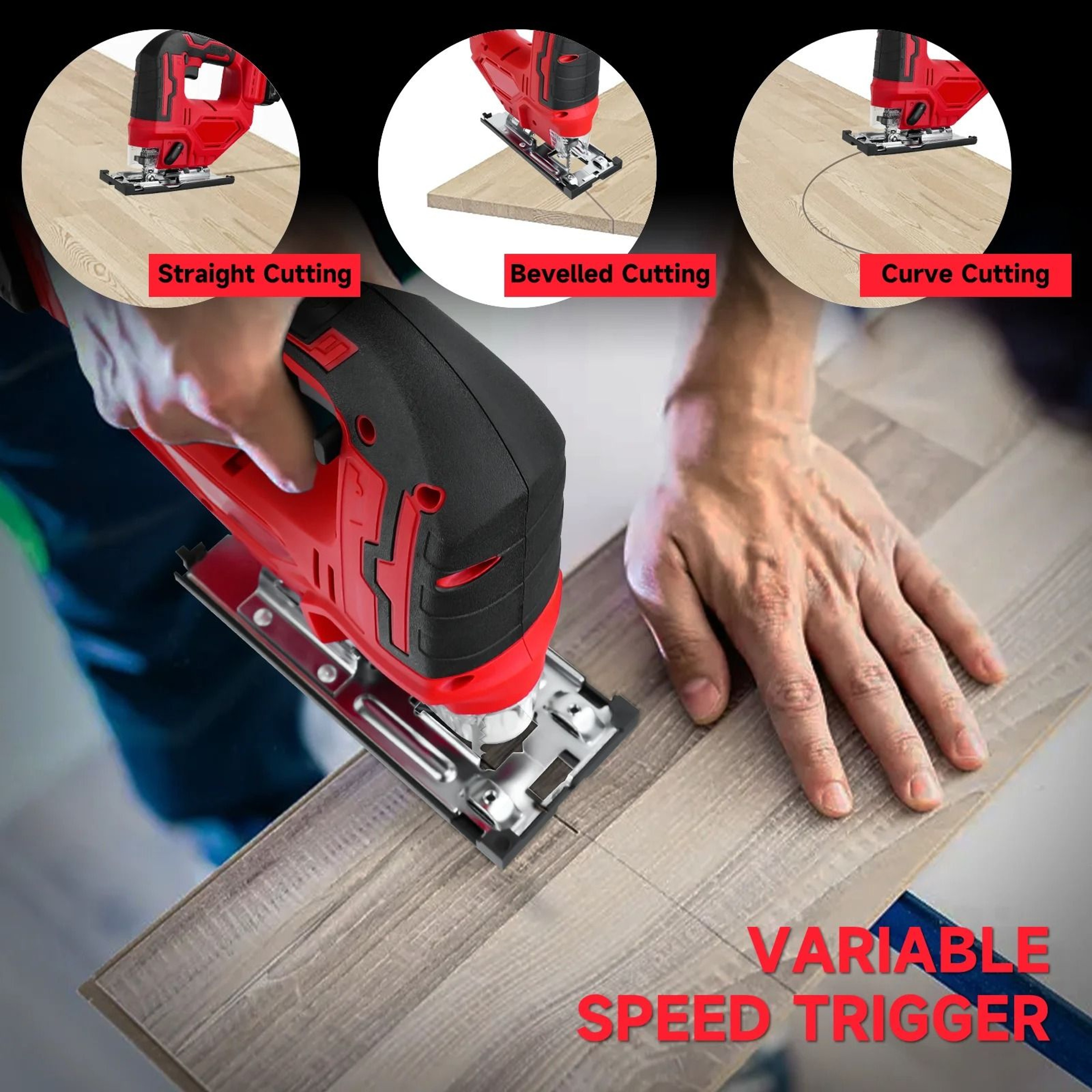2700RPM Cordless Electric Jigsaw With Variable Speed For Milwaukee 18V Batteries 3
